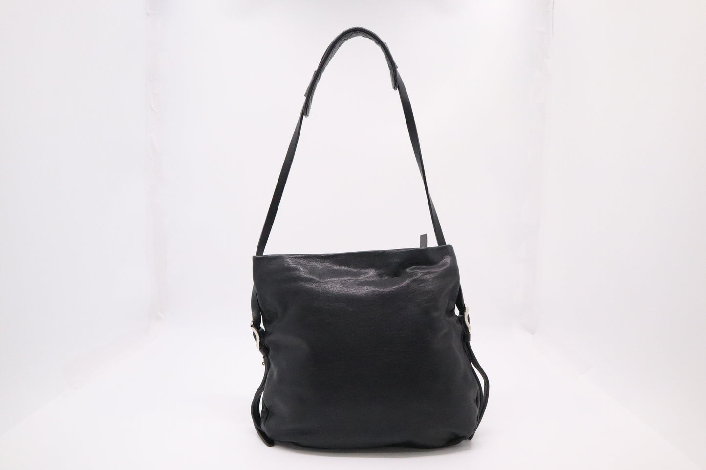 Jimmy Choo Biker Chain Shoulder Bag in Black Leather