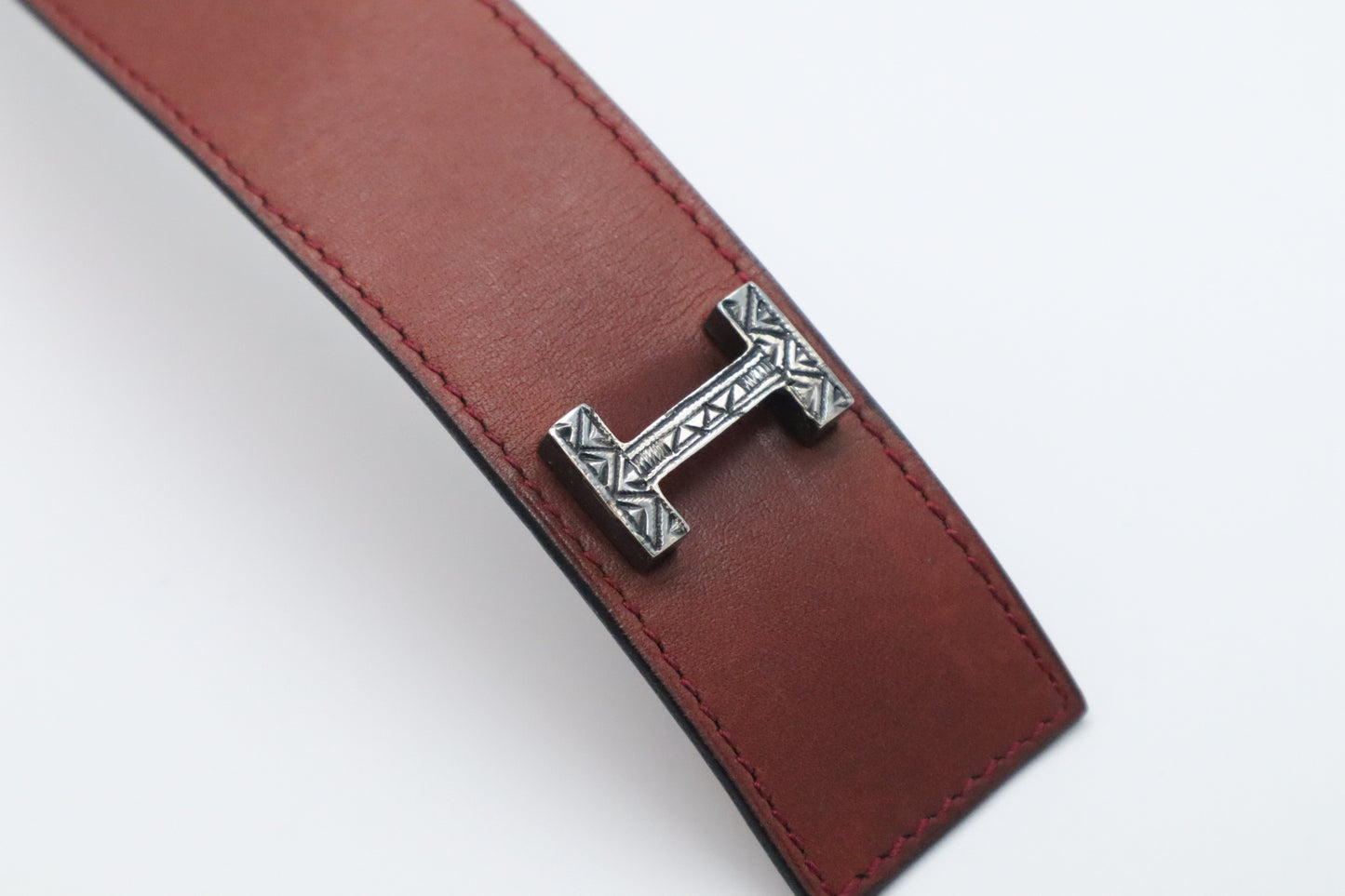 Hermes Artemis Bracelet in Brick Red Leather