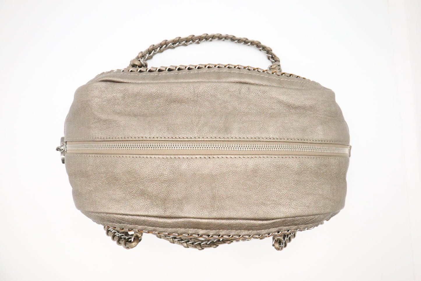 Chanel Ligne Luxe Bowler Bag in Pewter Leather