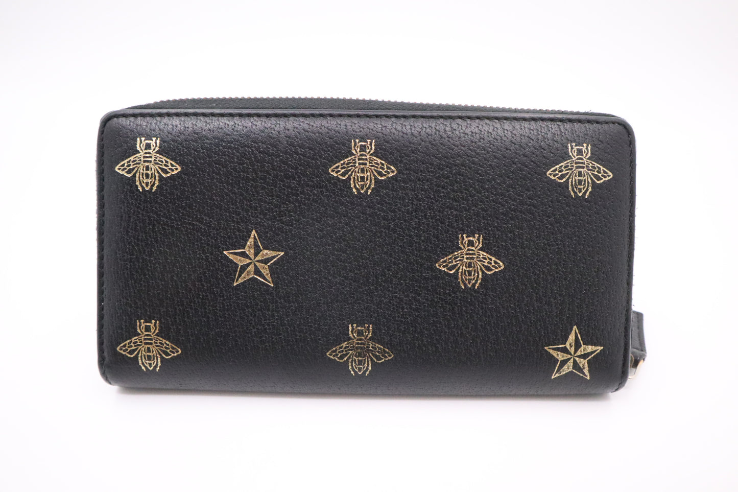 Gucci Zippy Bee Wallet in Black Leather