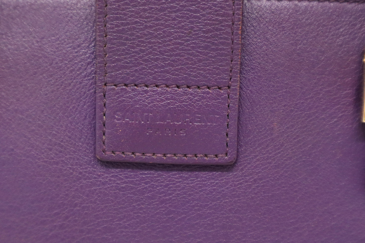 YSL Saint Laurent Baby Cabas in Purple Leather