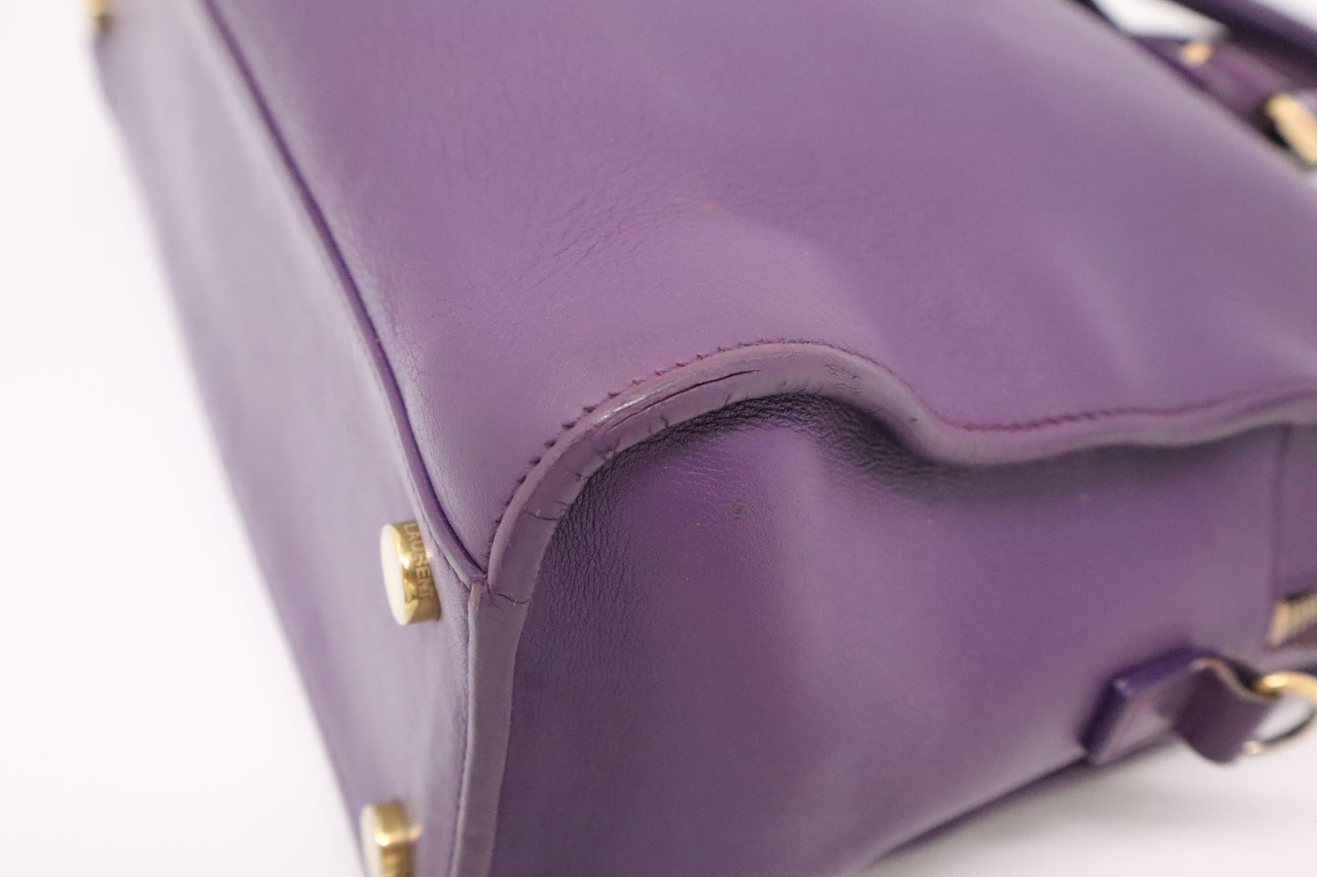 YSL Saint Laurent Baby Cabas in Purple Leather