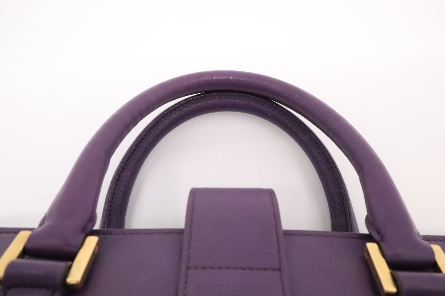 YSL Saint Laurent Baby Cabas in Purple Leather