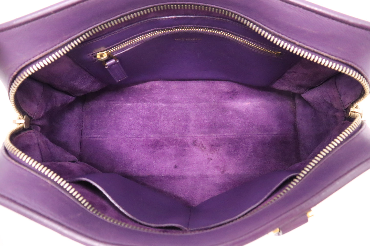 YSL Saint Laurent Baby Cabas in Purple Leather