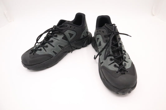 Moncler Silencio Sneakers in Black and Grey-Green Leather