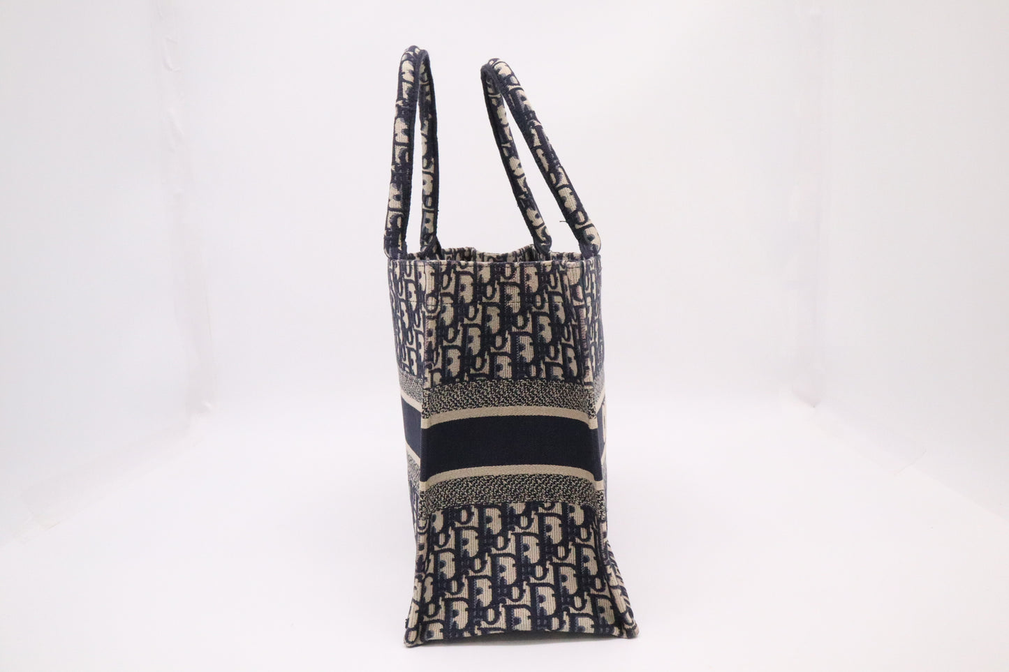 Dior Book Tote Medium in Navy Blue Oblique Embroidery Canvas