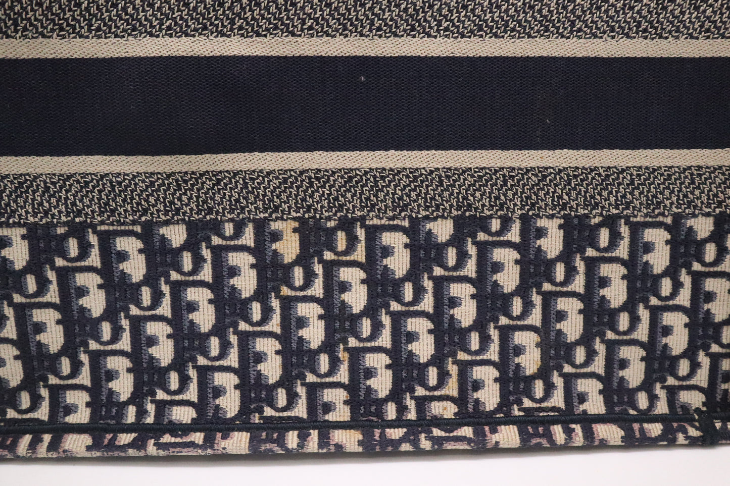 Dior Book Tote Medium in Navy Blue Oblique Embroidery Canvas