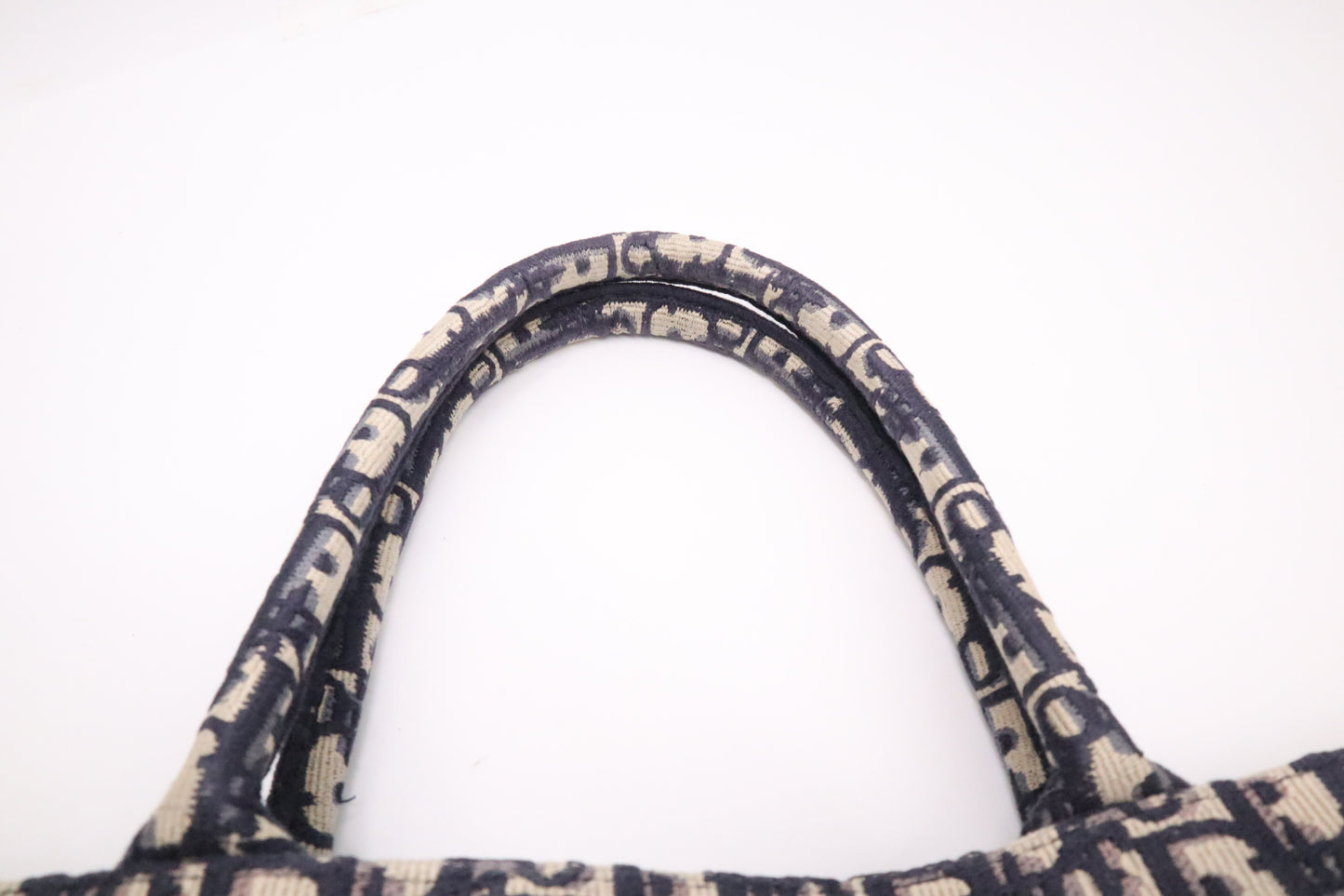 Dior Book Tote Medium in Navy Blue Oblique Embroidery Canvas