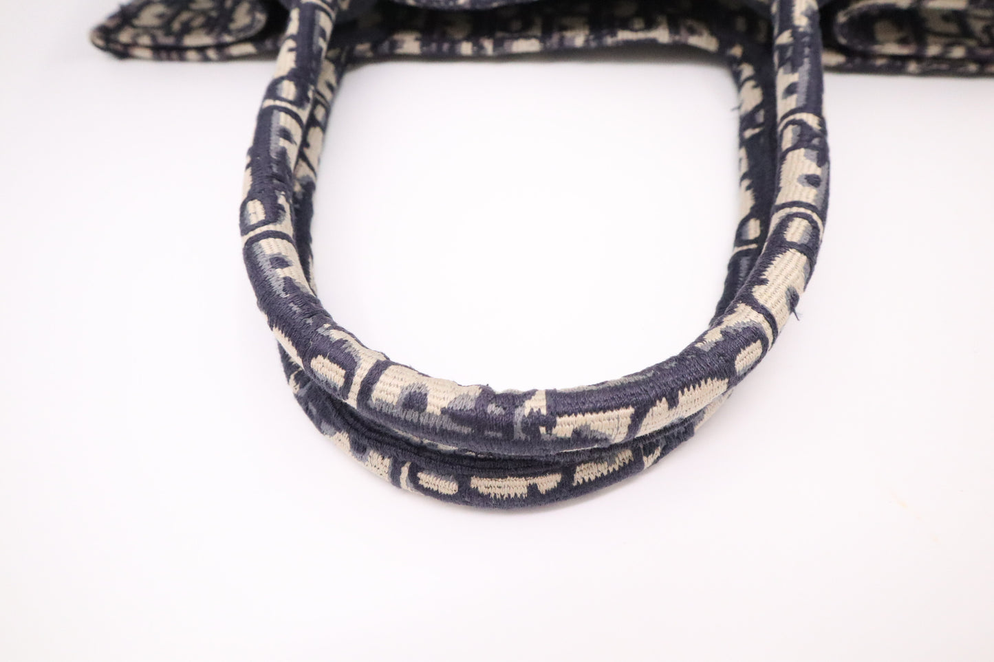 Dior Book Tote Medium in Navy Blue Oblique Embroidery Canvas
