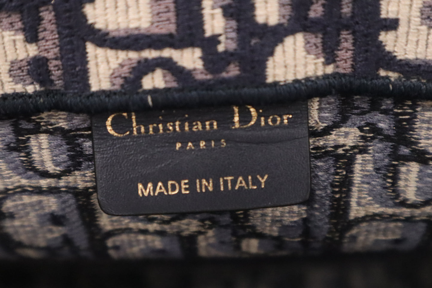 Dior Book Tote Medium in Navy Blue Oblique Embroidery Canvas