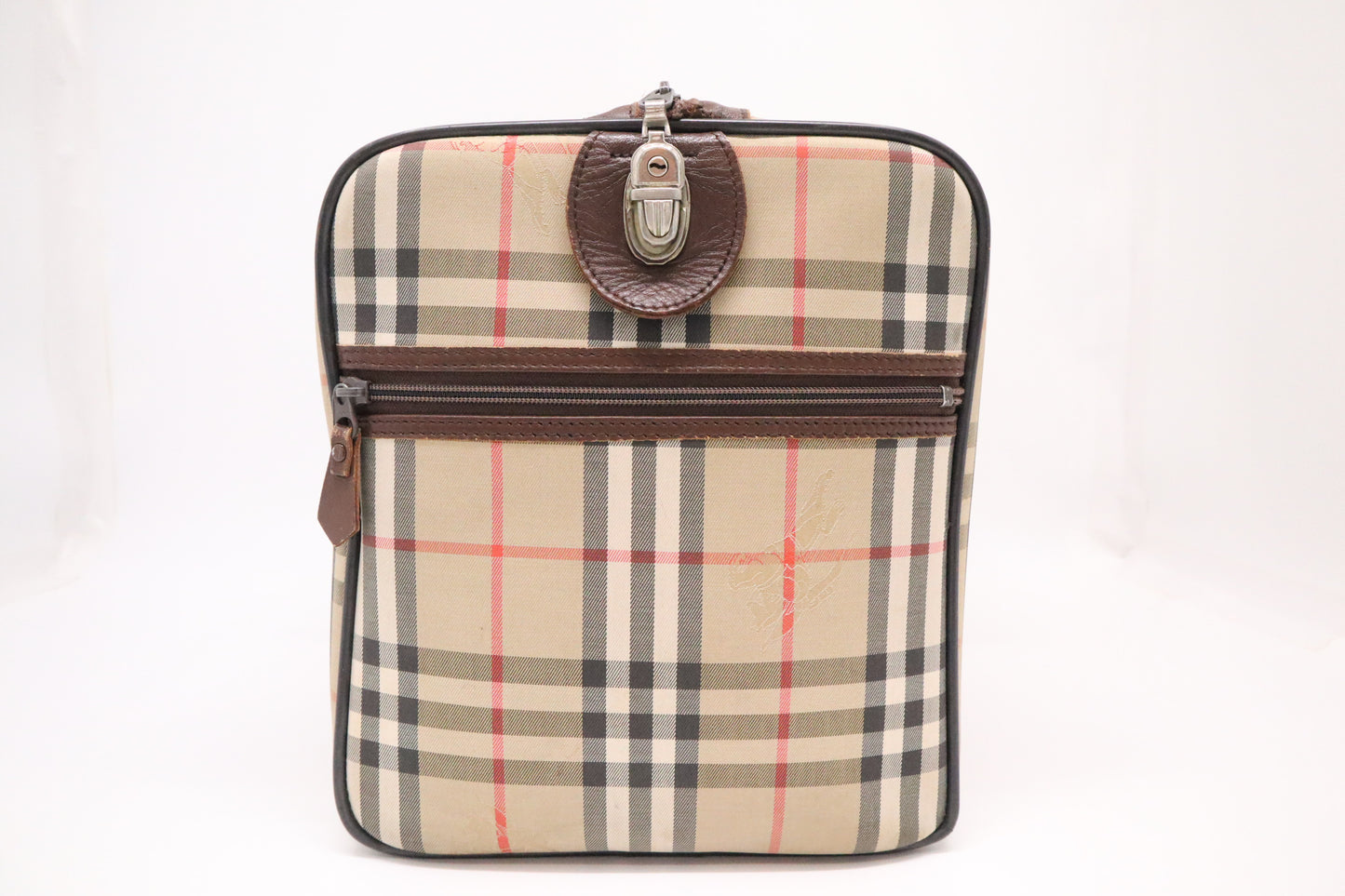 Burberry Boston Bag in Brown Checked Canvas