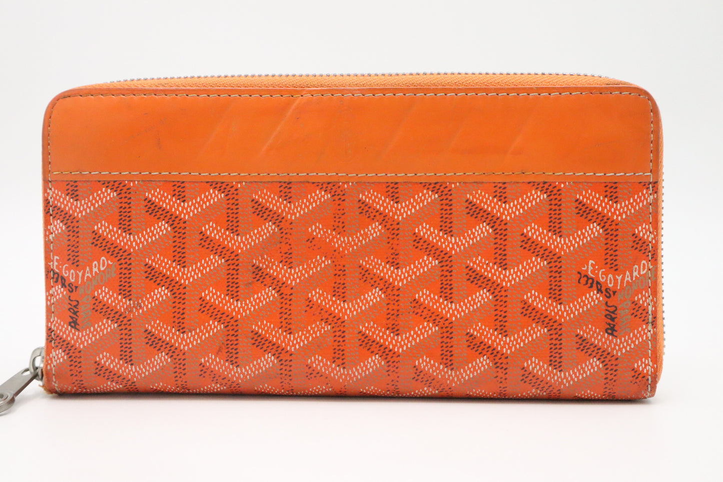 Goyard Long Zippy Wallet in Orange Goyardine Canvas