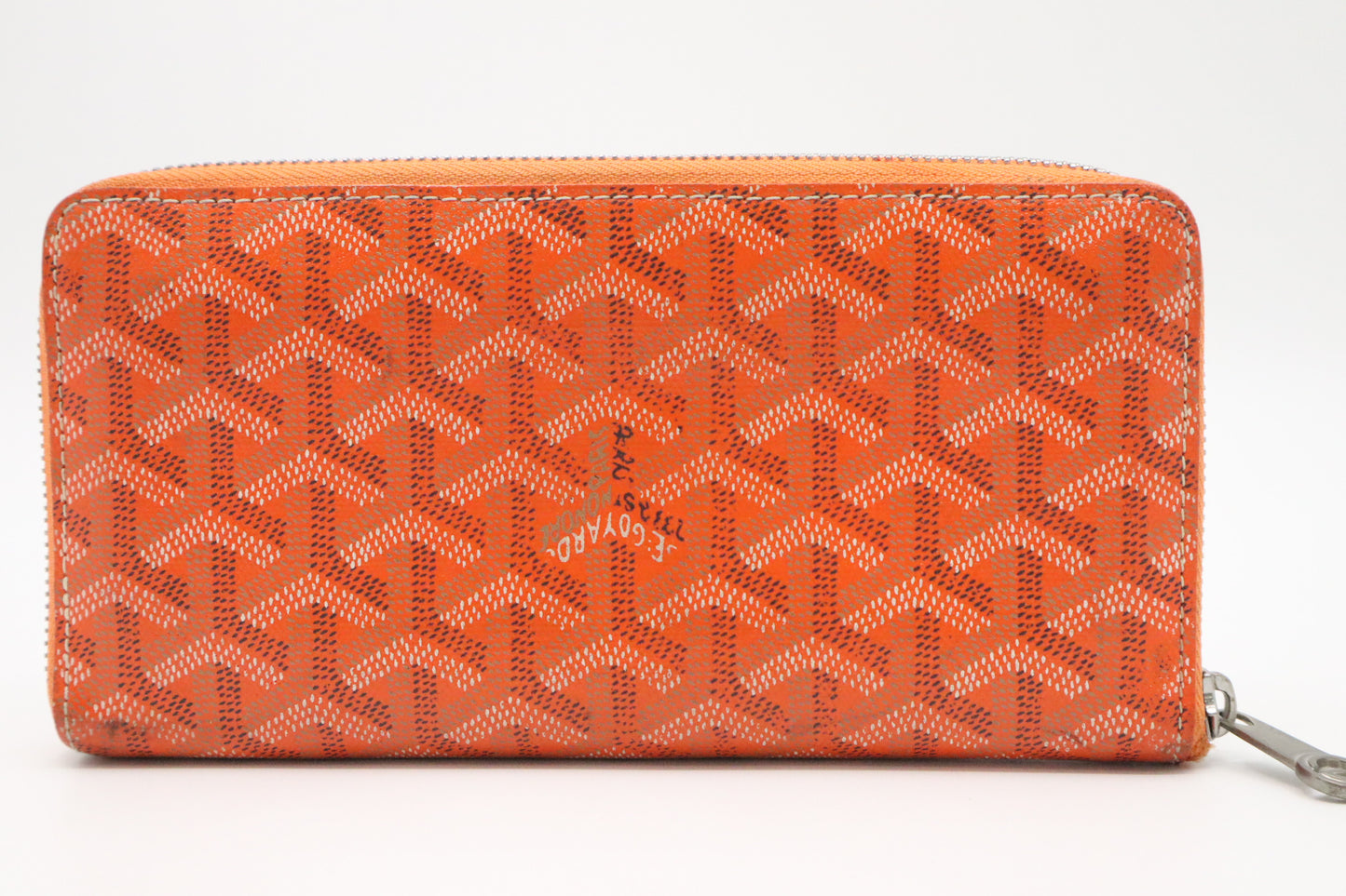 Goyard Long Zippy Wallet in Orange Goyardine Canvas