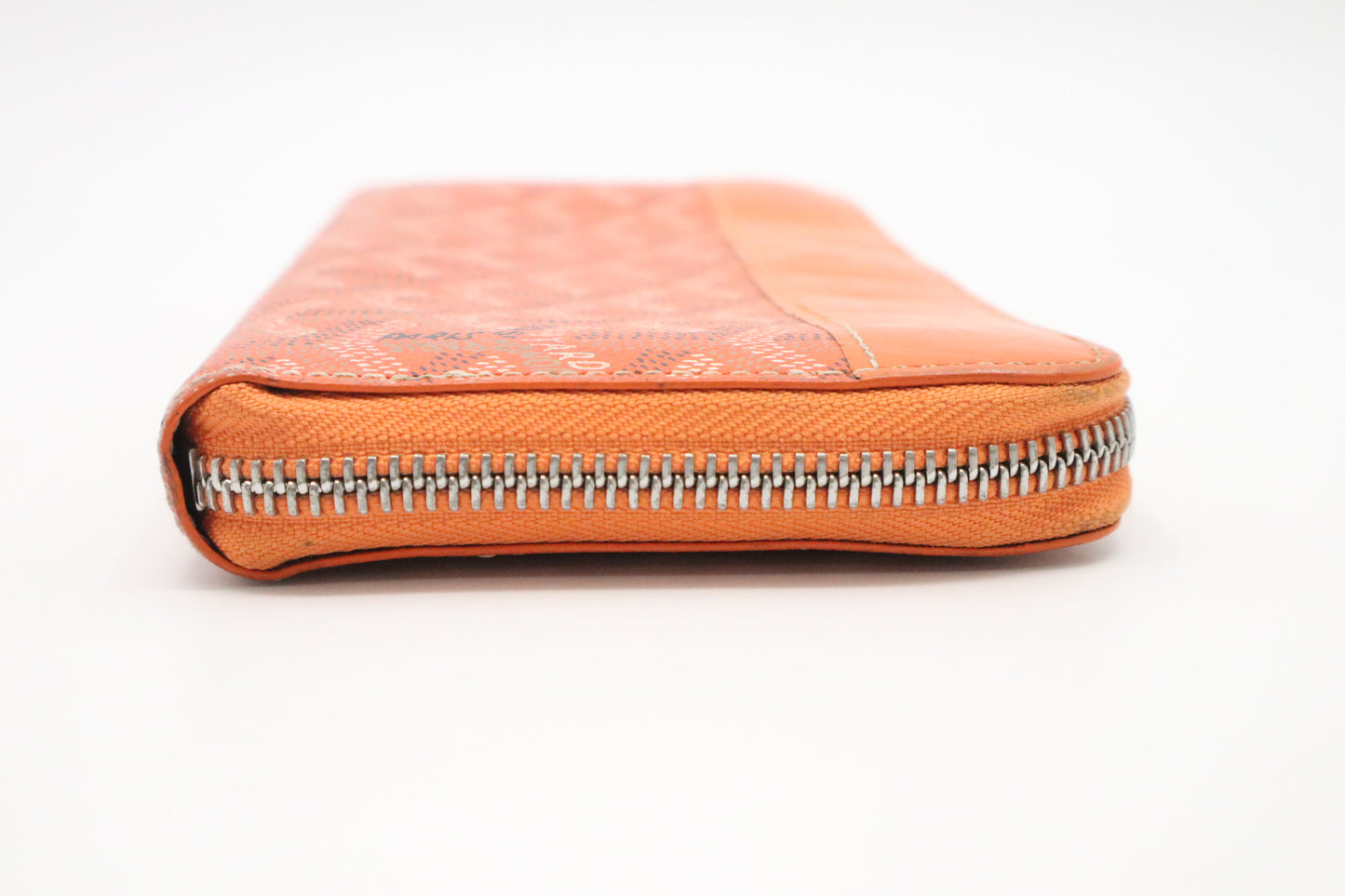 Goyard Long Zippy Wallet in Orange Goyardine Canvas