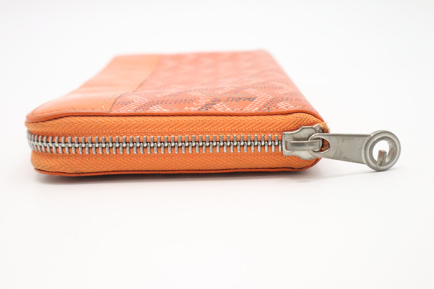 Goyard Long Zippy Wallet in Orange Goyardine Canvas