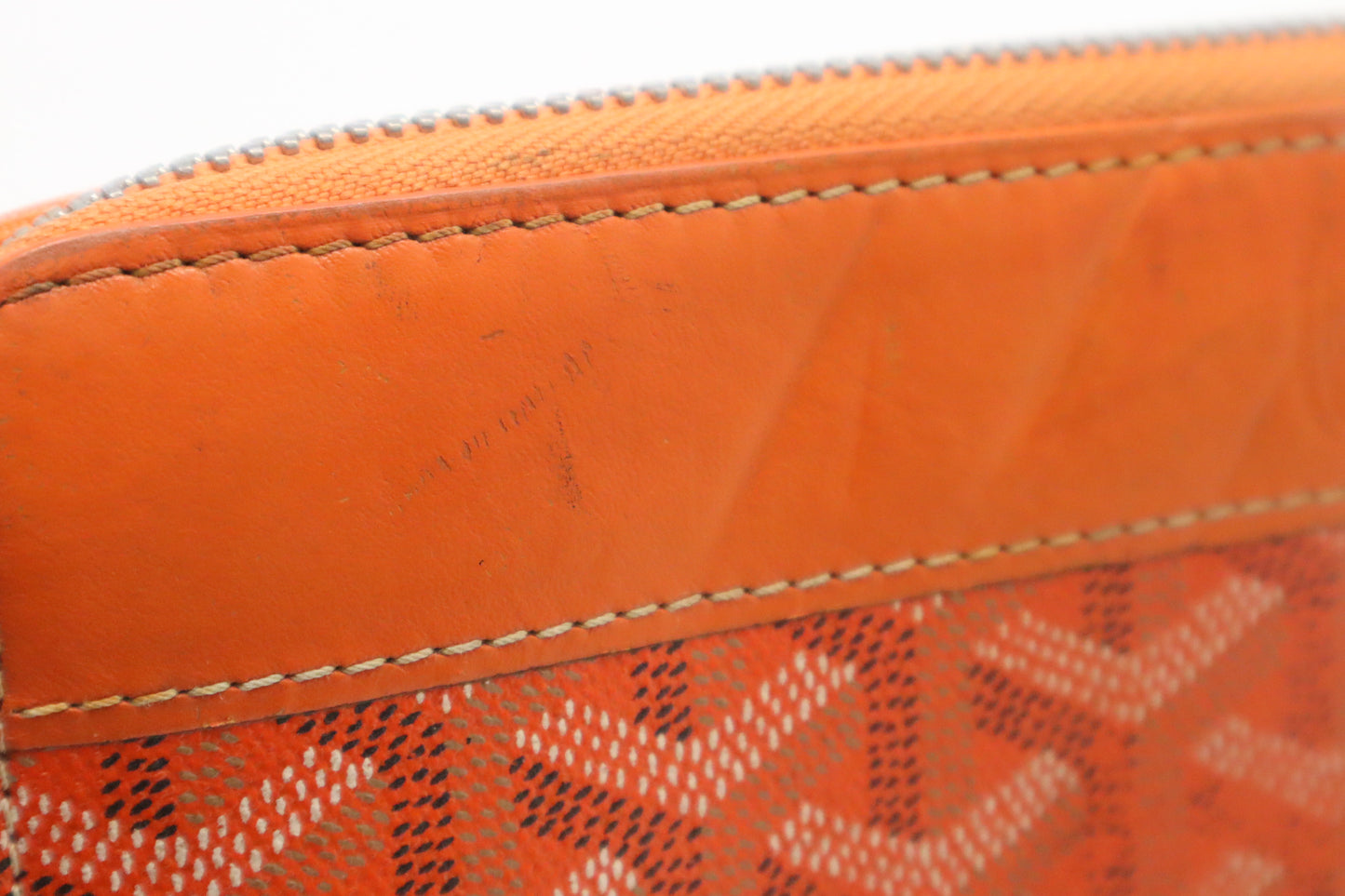 Goyard Long Zippy Wallet in Orange Goyardine Canvas