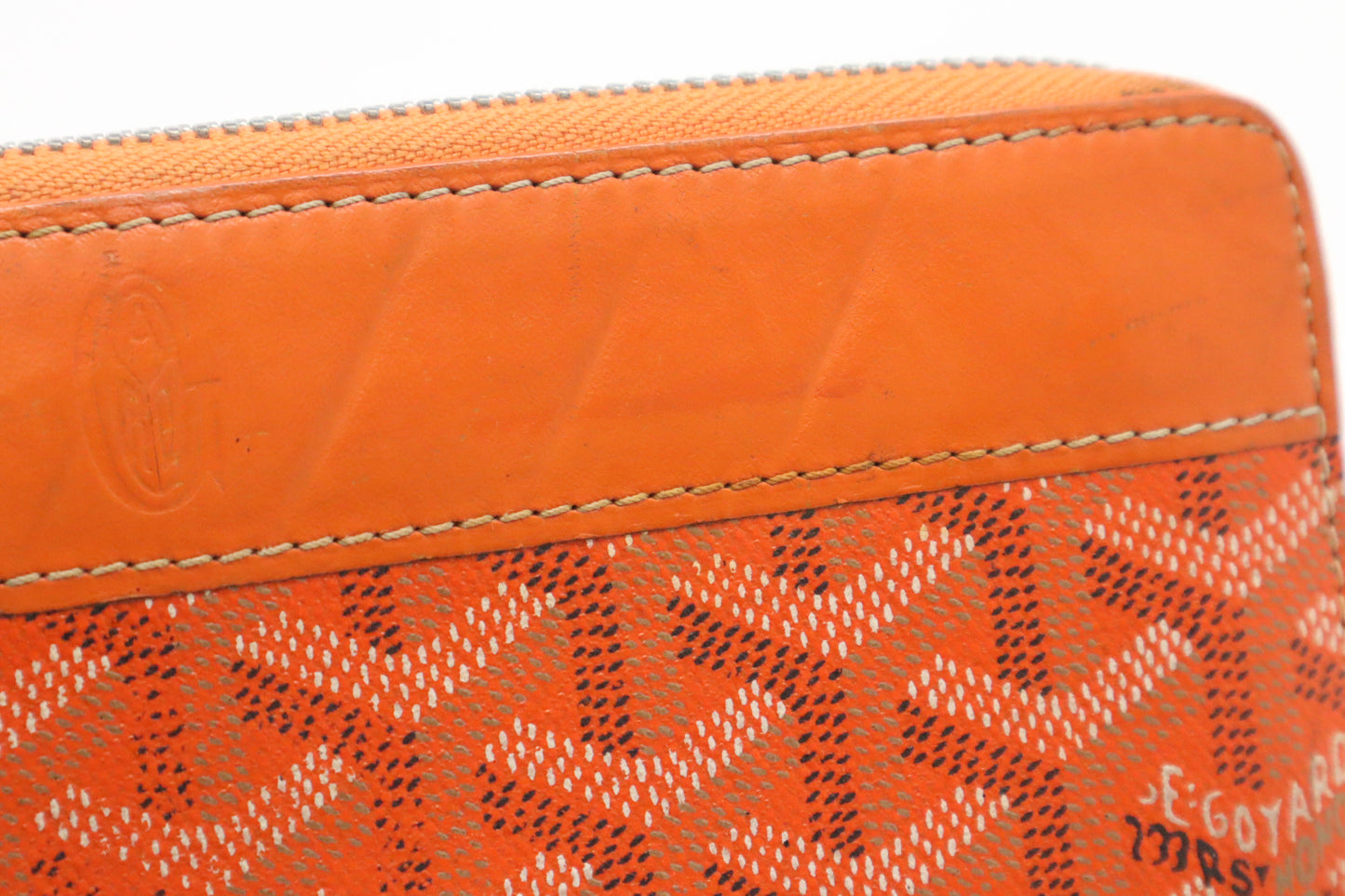 Goyard Long Zippy Wallet in Orange Goyardine Canvas