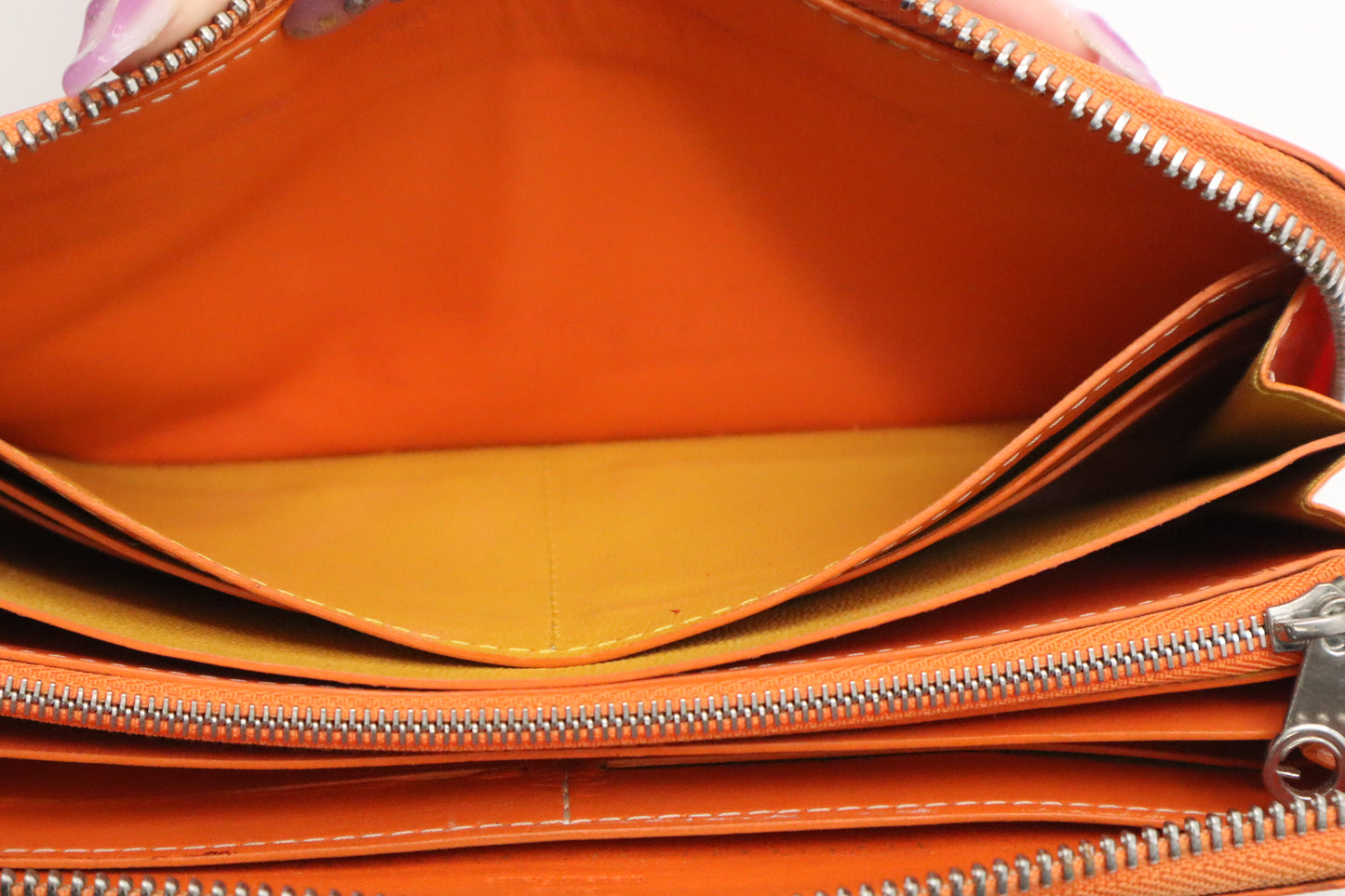 Goyard Long Zippy Wallet in Orange Goyardine Canvas
