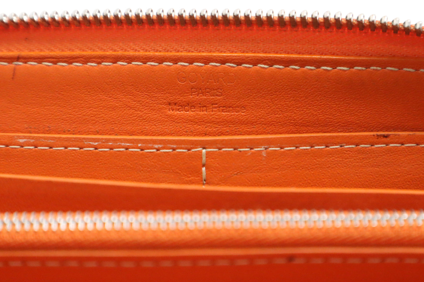 Goyard Long Zippy Wallet in Orange Goyardine Canvas