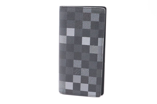 Louis Vuitton Brazza Wallet in Black Pixel Canvas