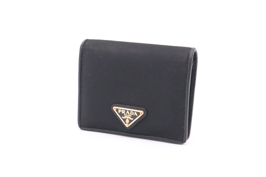 Prada Compact Wallet in Black Nylon