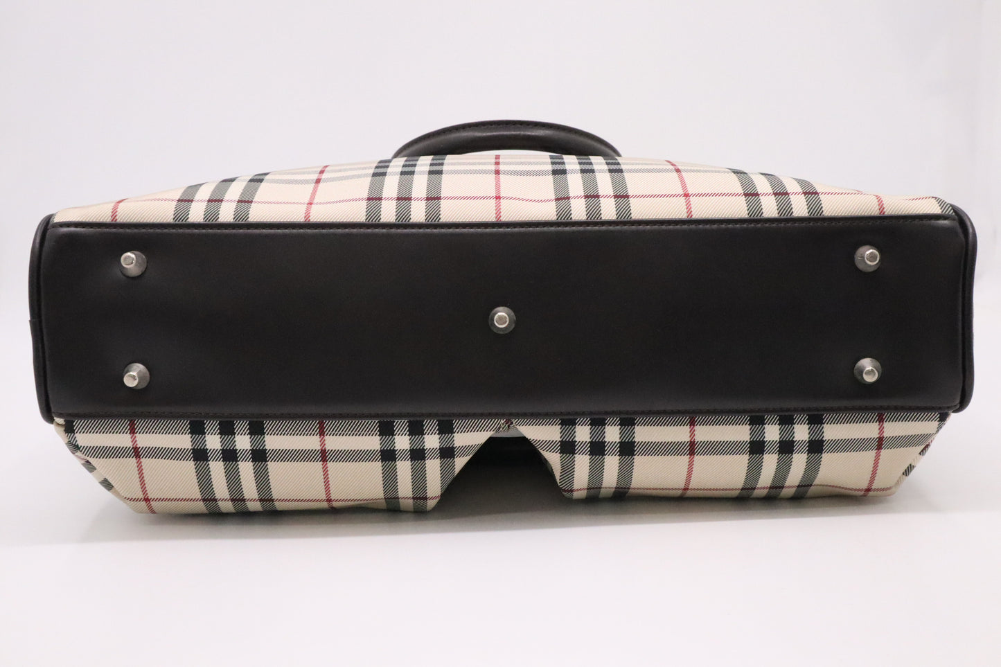 Burberry Laptop Bag in Beige Checked Canvas