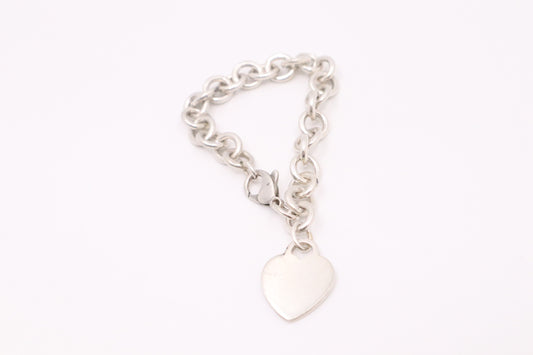 Tiffany & Co. Heart Tag Charm Bracelet in Sterling Silver