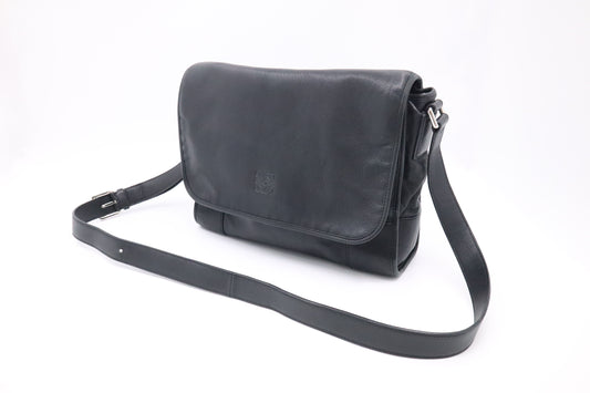 Loewe Messenger Bag in Black Leather