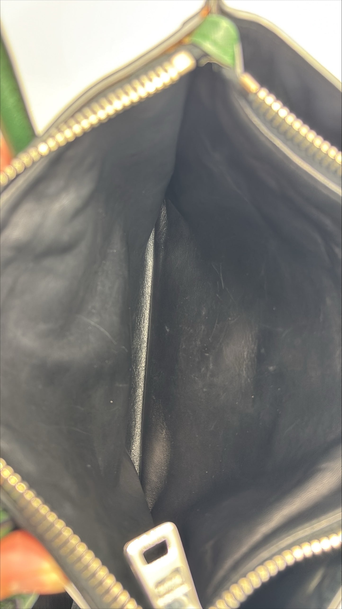 Prada Twin Pocket Tote in Green Embroidered Saffiano Leather