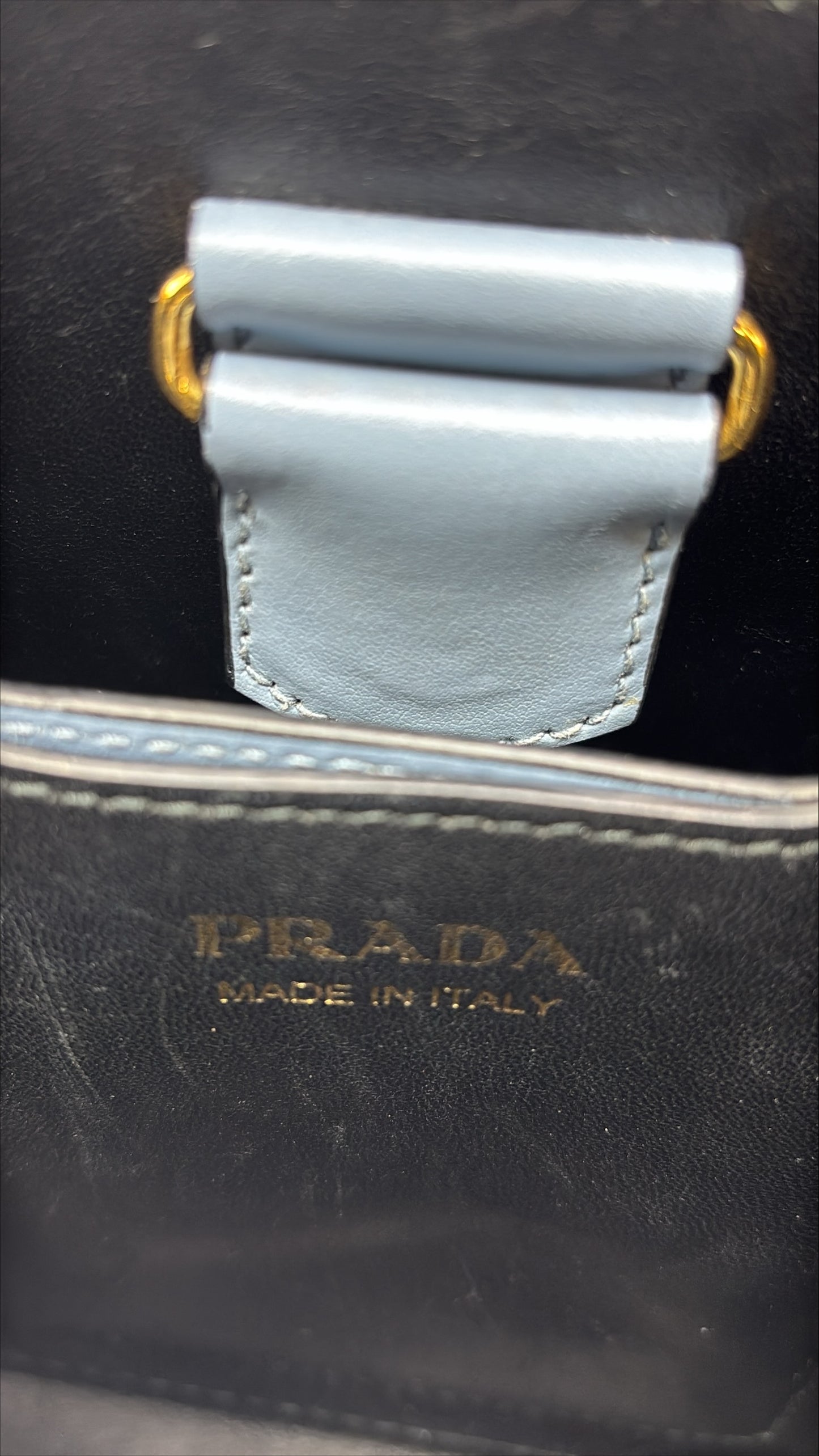 Prada Mini Panier in Astral Blue Saffiano Leather