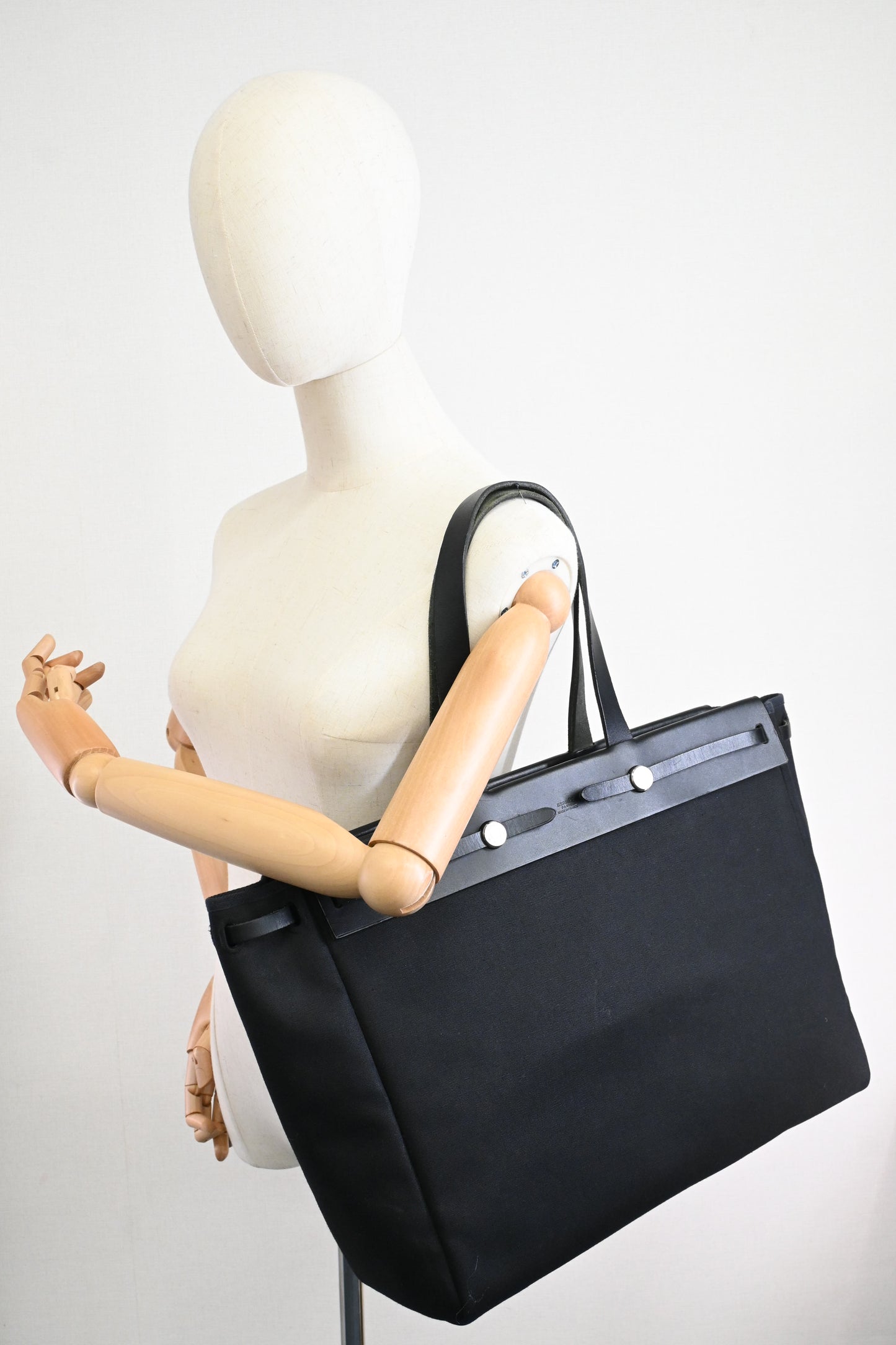 Hermès Herbag Cabas in Black Canvas