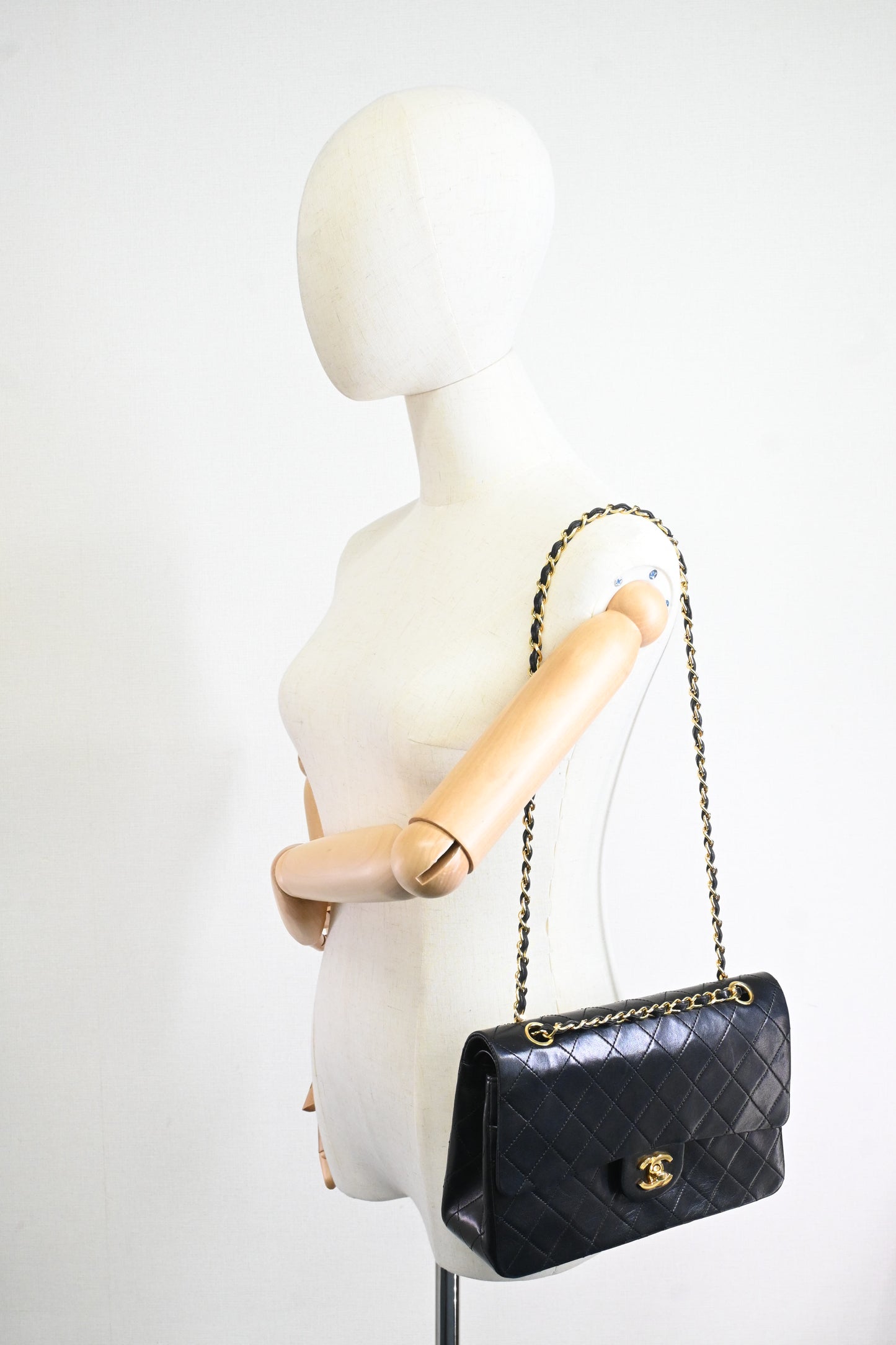 Chanel Medium Double Flap in Black Matelassé Leather
