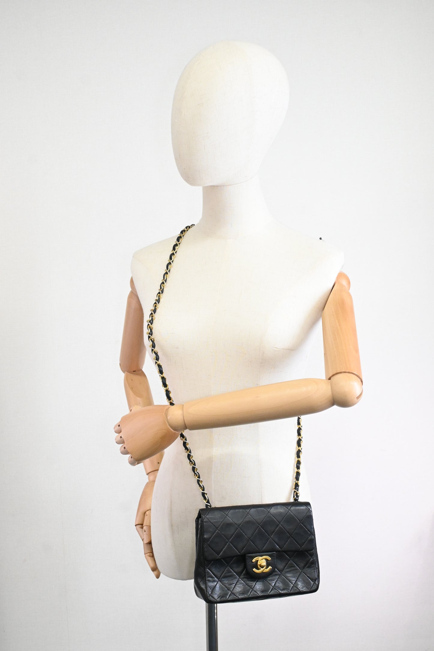 Chanel Mini Square in Black Matelassé Leather