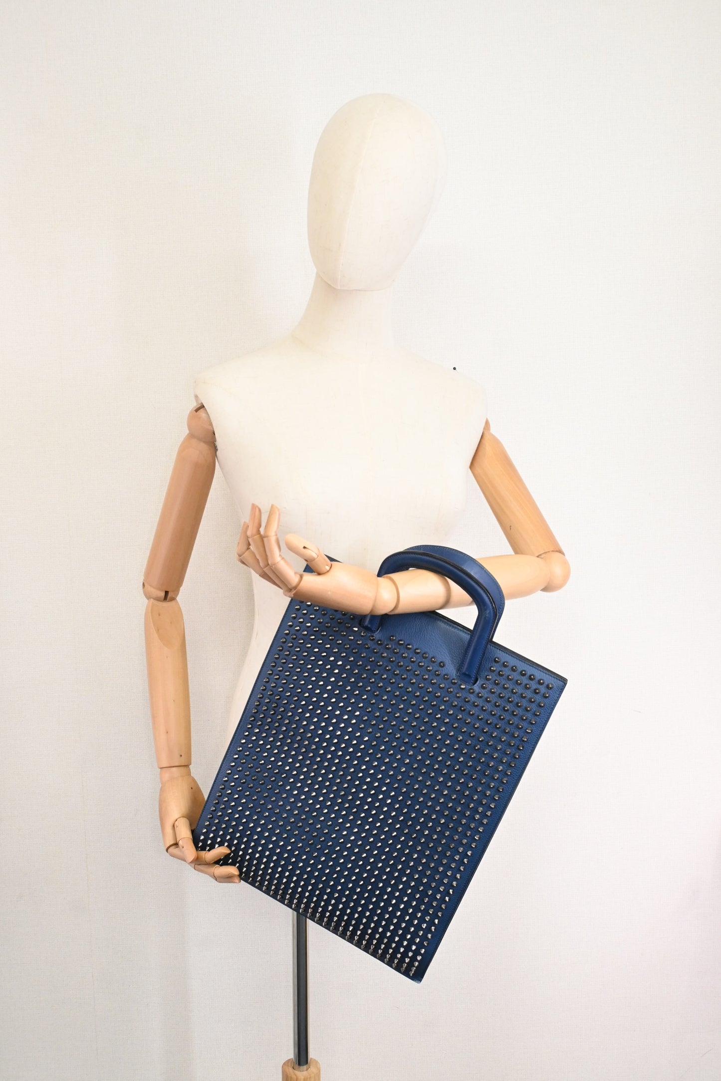 Louboutin TricTrac Portfolio Bag in Blue Leather