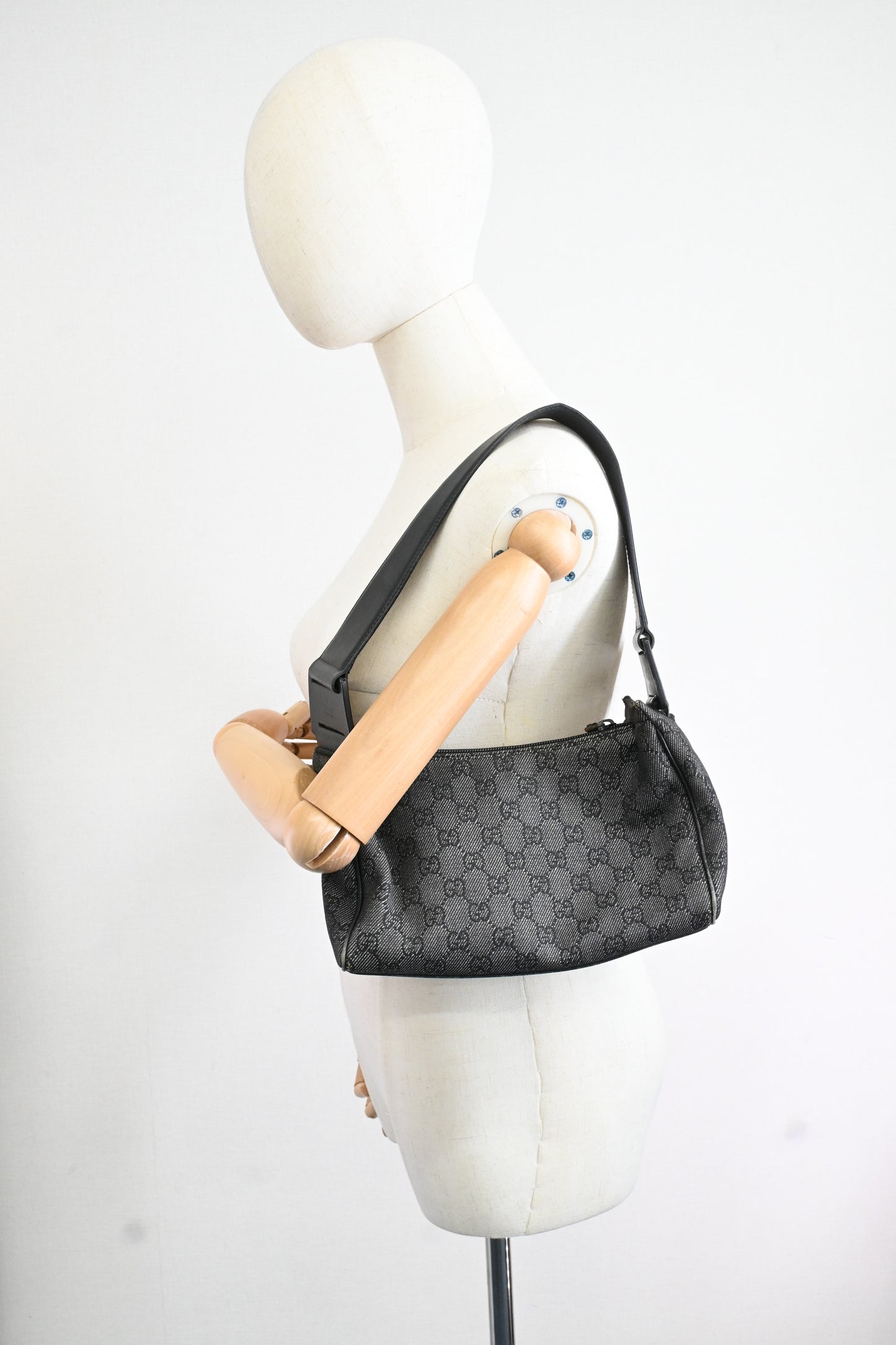 Gucci Shoulder Bag in Black and White GG Canvas