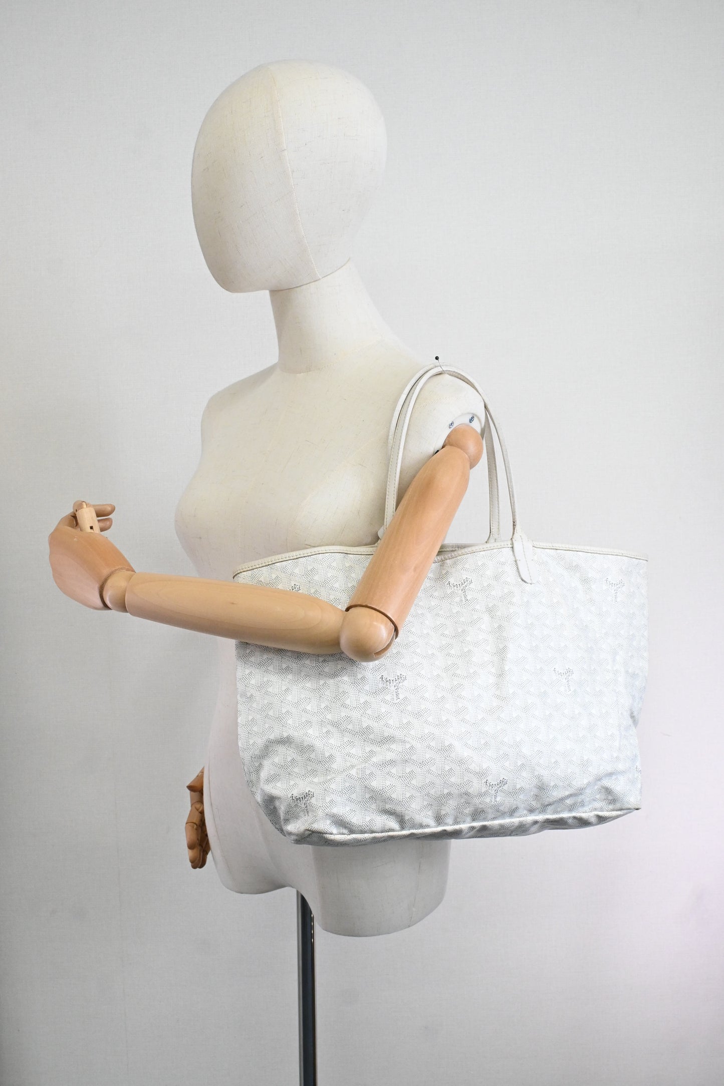 Goyard Saint Louis PM in White Goyardine Canvas