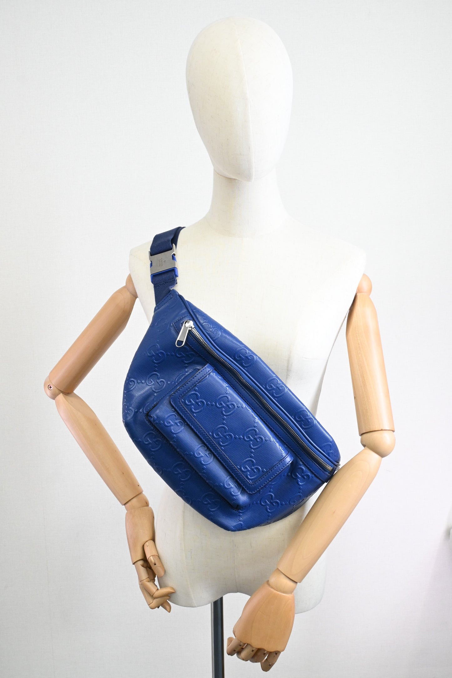 Gucci Belt Bag in Blue GG Leather
