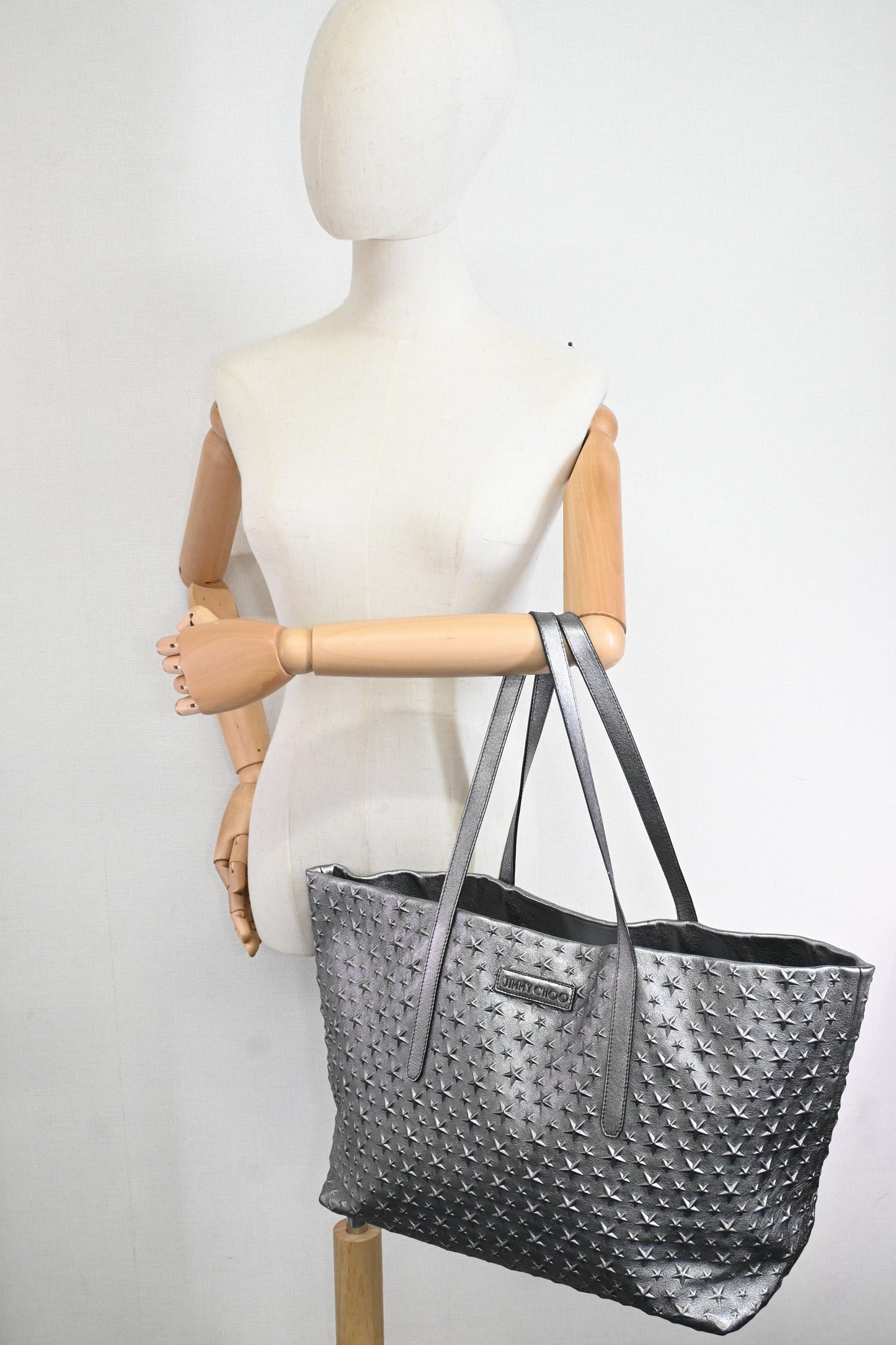 Jimmy Choo Tote in Star Silver Leather