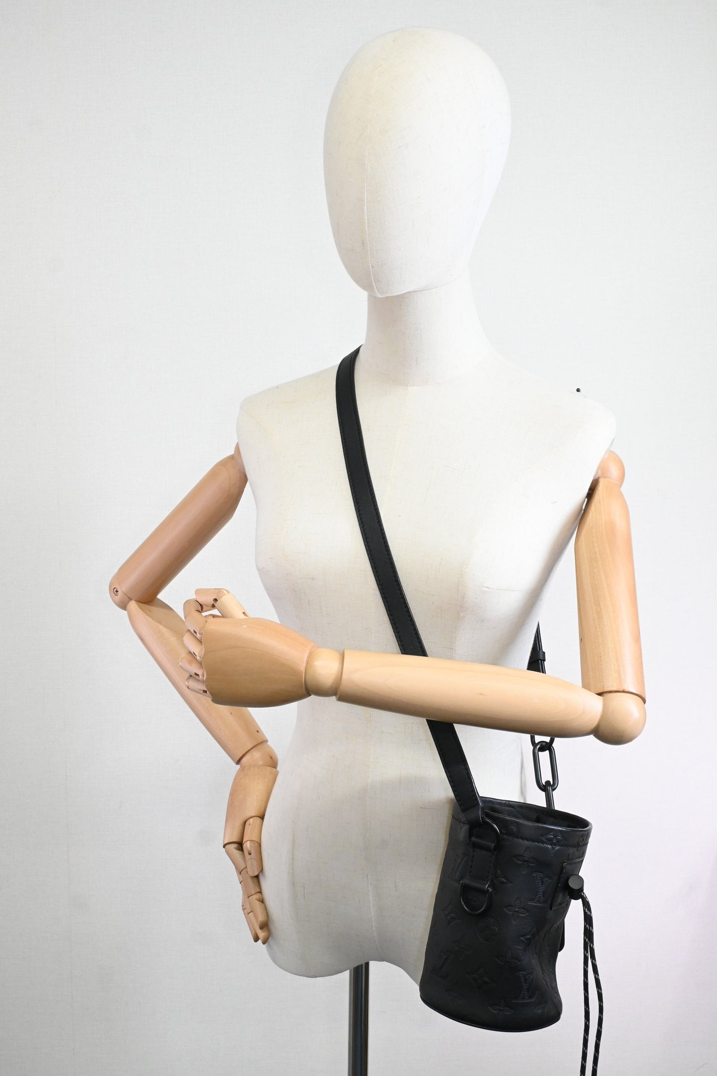 Louis Vuitton Chalk Nano Bag in Shadow Monogram Leather
