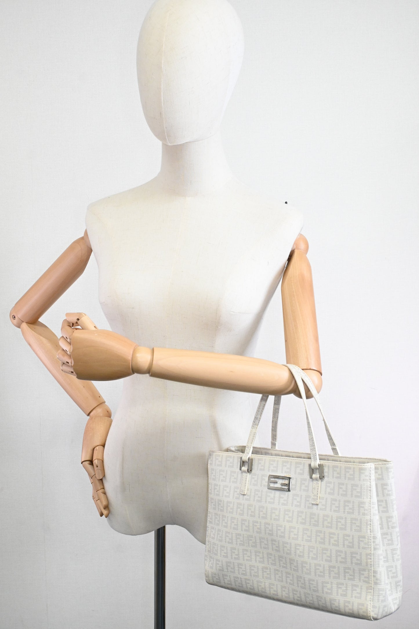 Fendi Handbag in White Zuccino Canvas