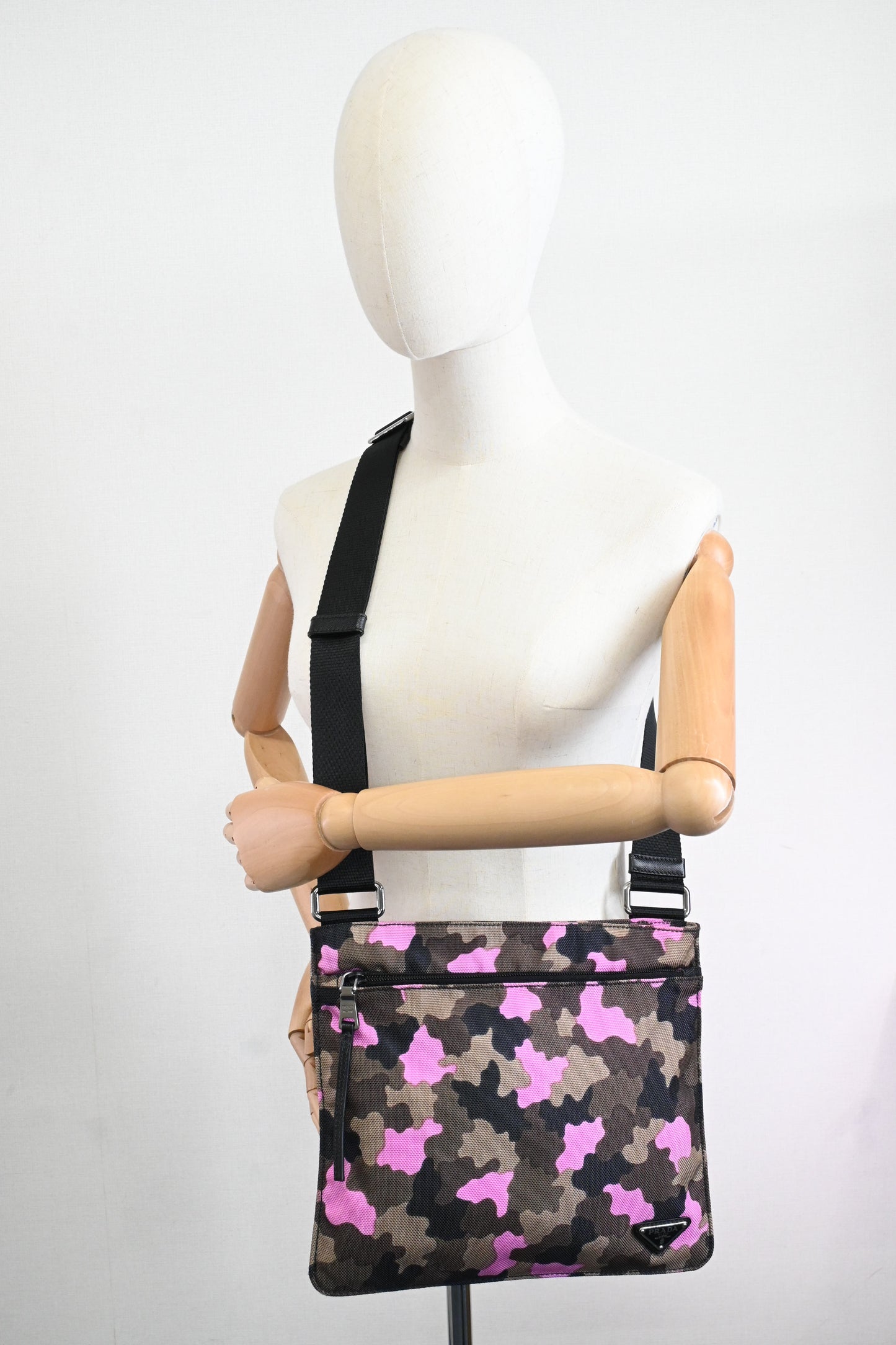 Prada Crossbody in Pink Camouflage Canvas