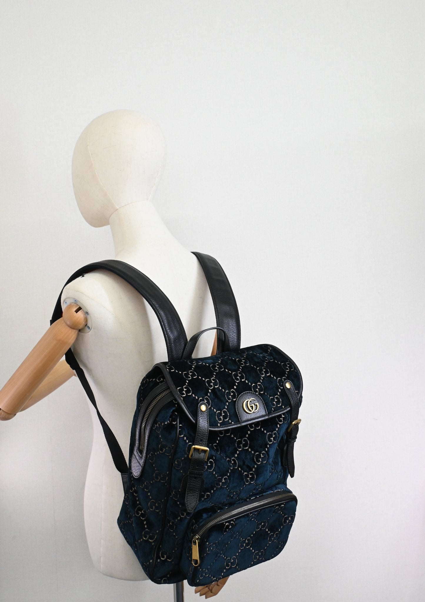 Gucci Backpack in GG Blue Velvet