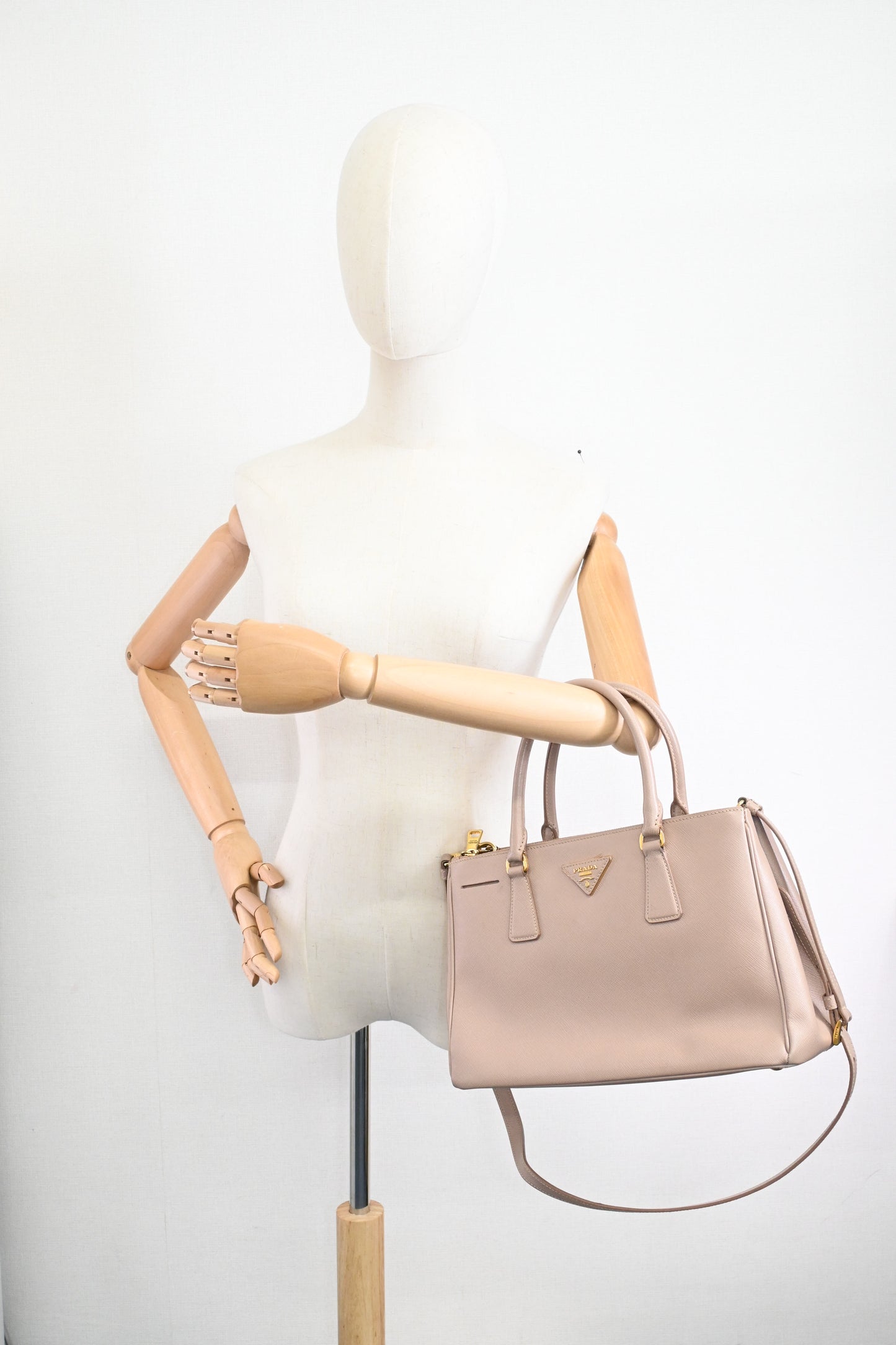 Prada Small Galleria in Pink Beige Saffiano Leather