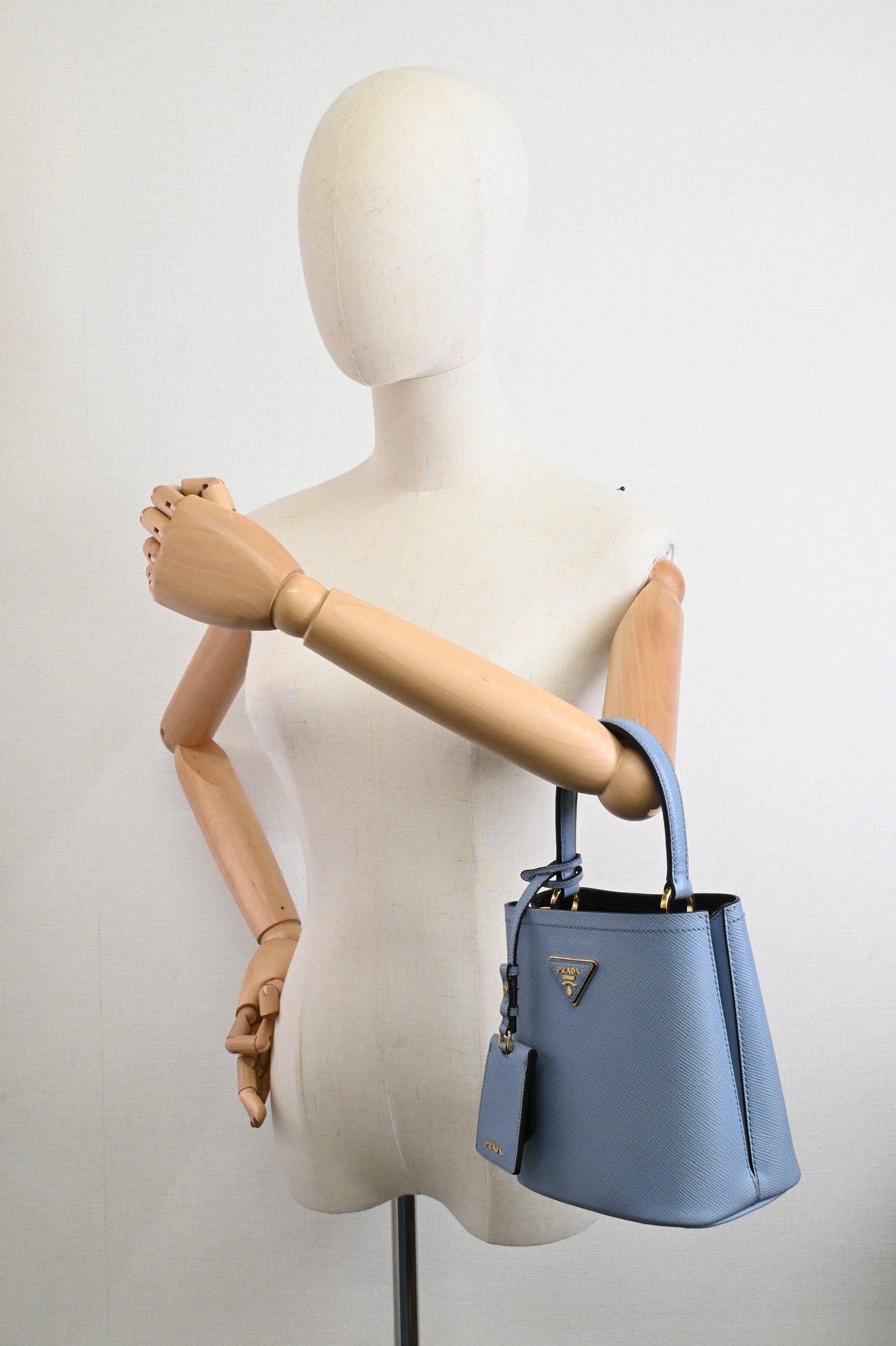 Prada Mini Panier in Astral Blue Saffiano Leather