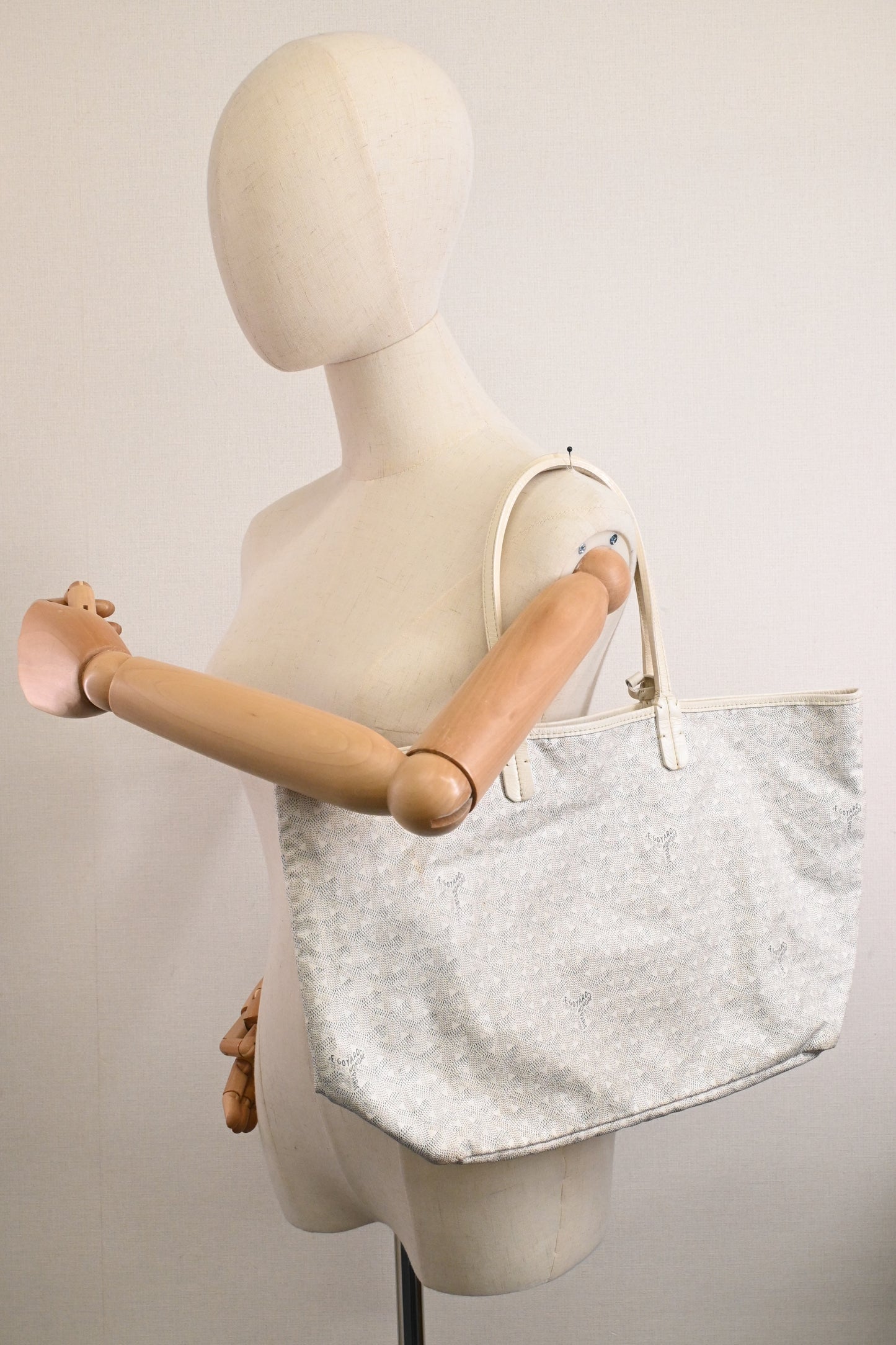 Goyard Saint Louis PM in White Goyardine Canvas