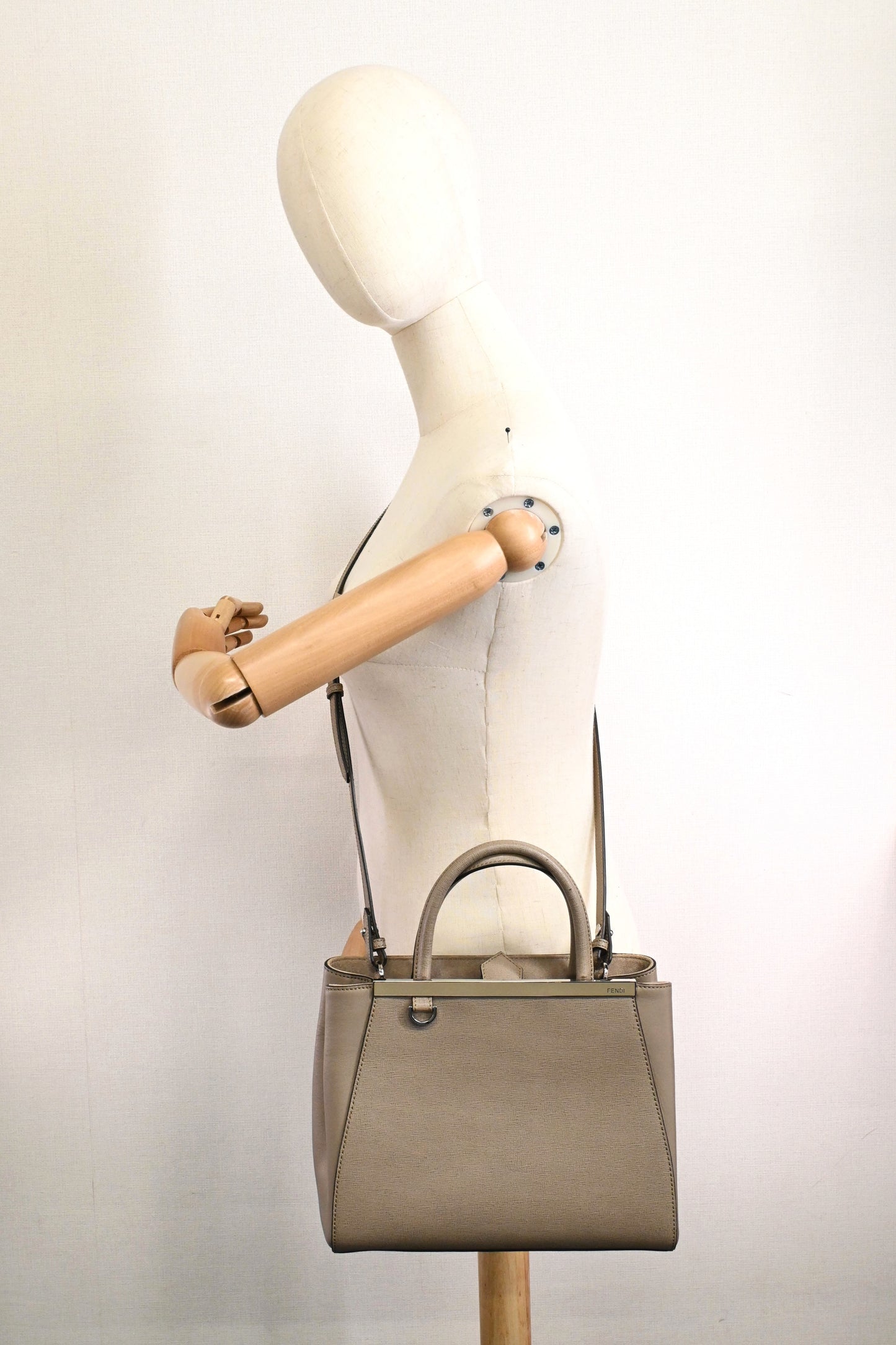 Fendi Petite 2Jours in Greige Leather