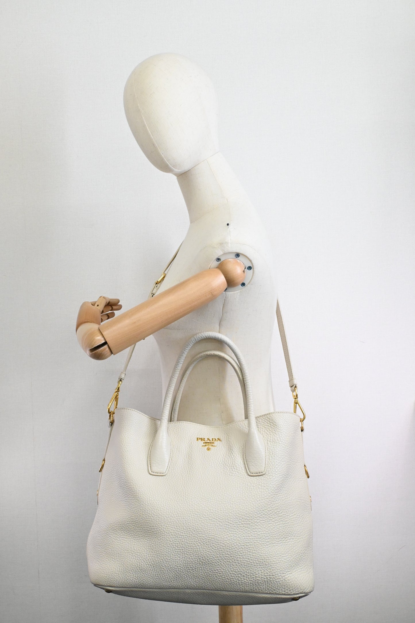 Prada Tote in Off White Leather