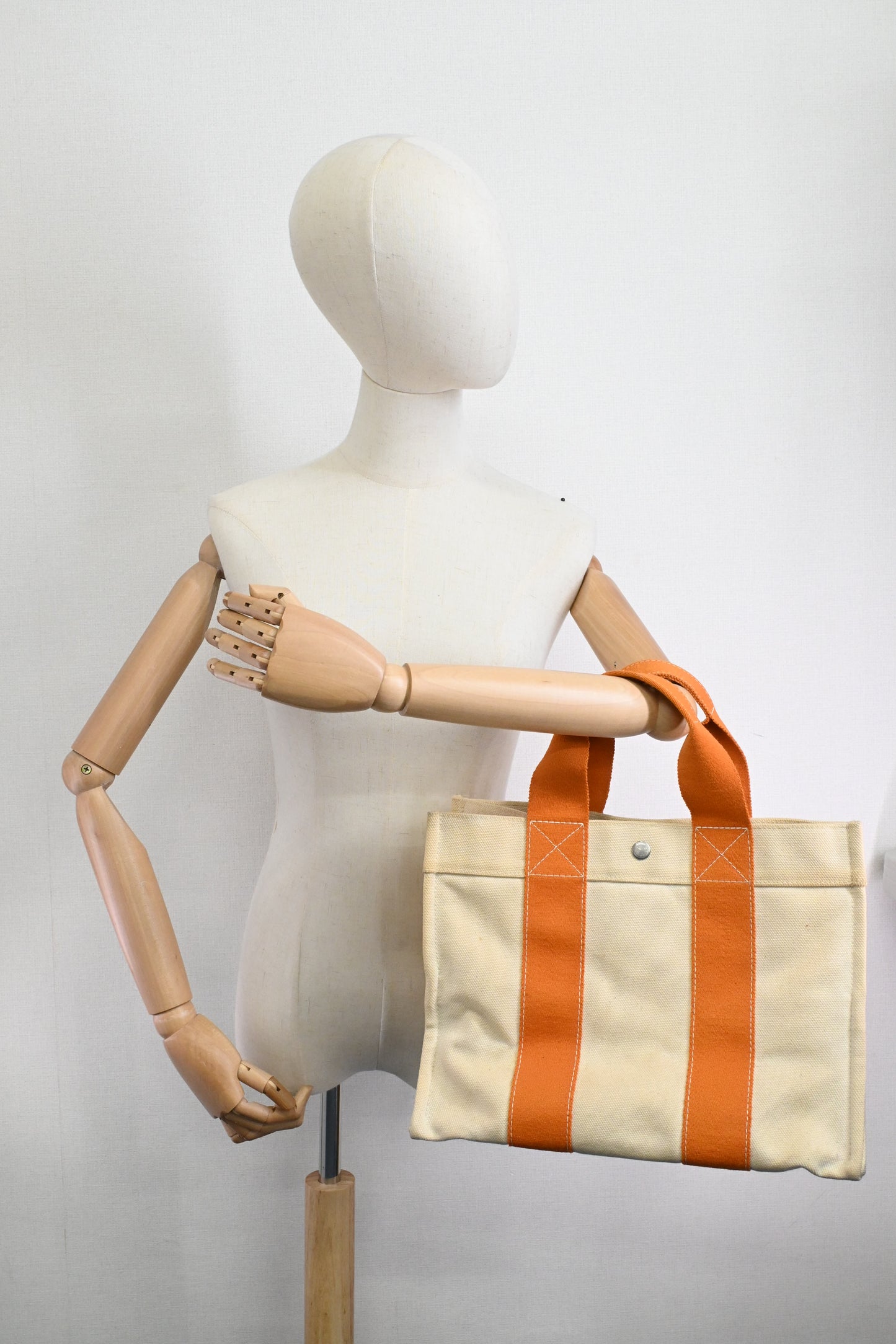 Hermes Bora Bora Tote in Beige and Orange Canvas