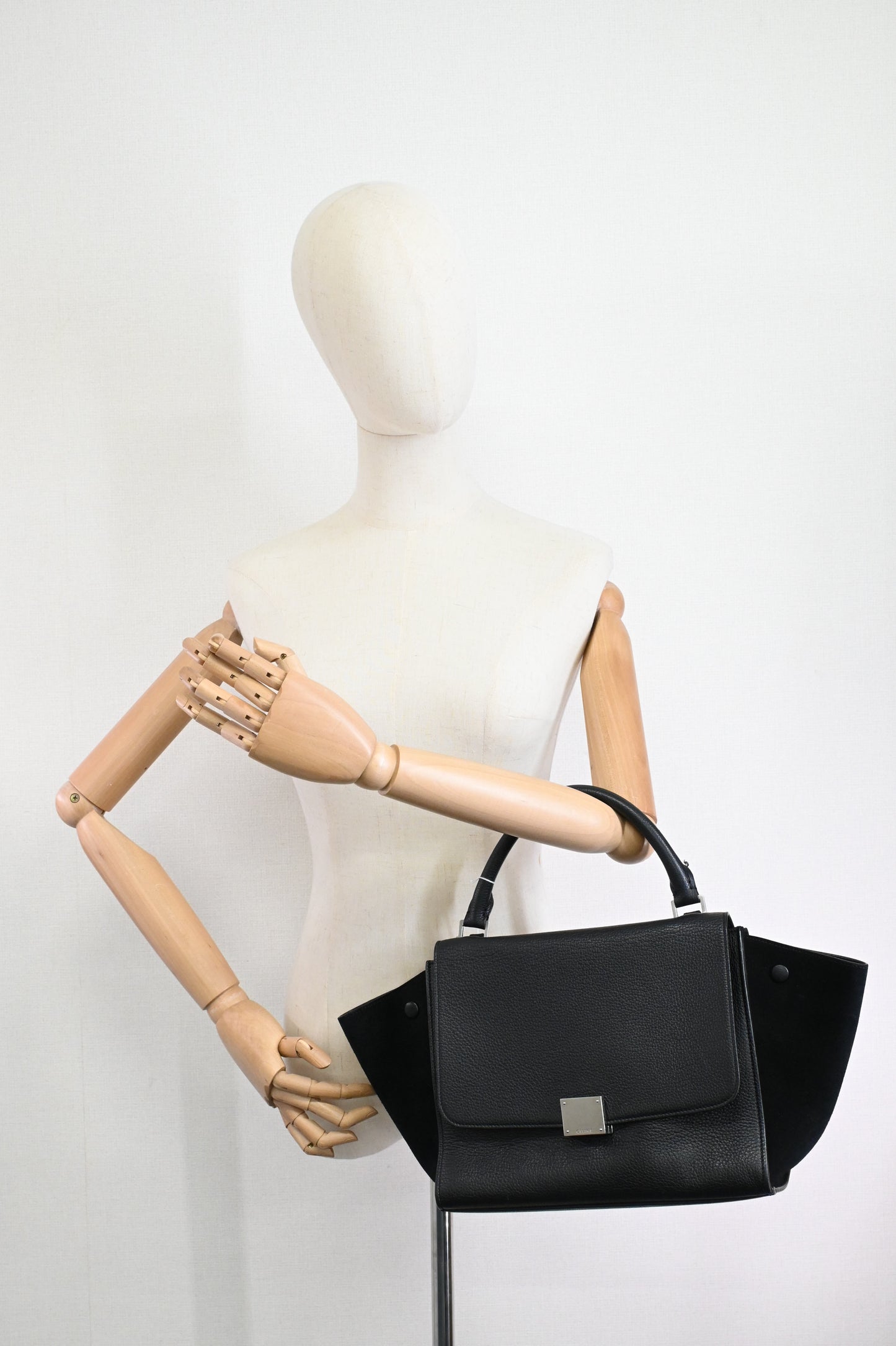 Celine Trapeze in Black Leather