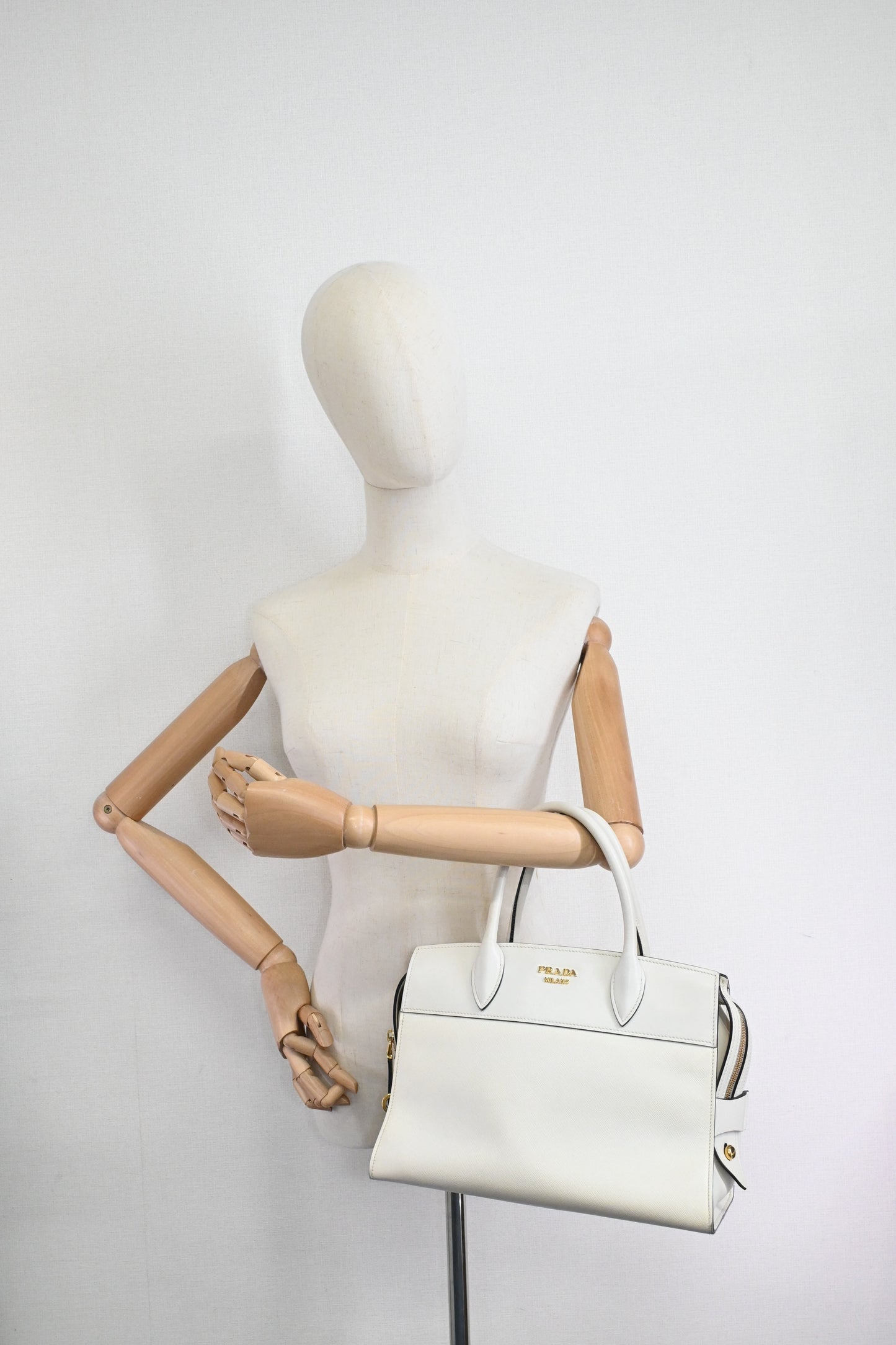 Prada Handbag in White Saffiano Leather